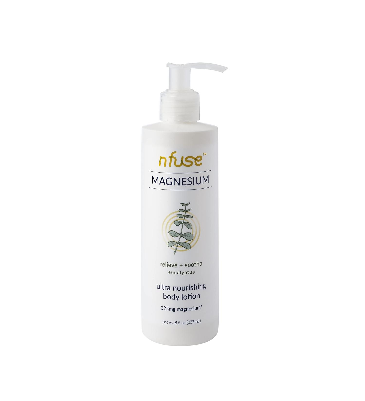 nfuse Magnesium Lotion | 100% Pure USP Grade | Eucalyptus & Menthol | Natural Muscle Pain Relief (8 oz) - Buy Online on GoSupps.com