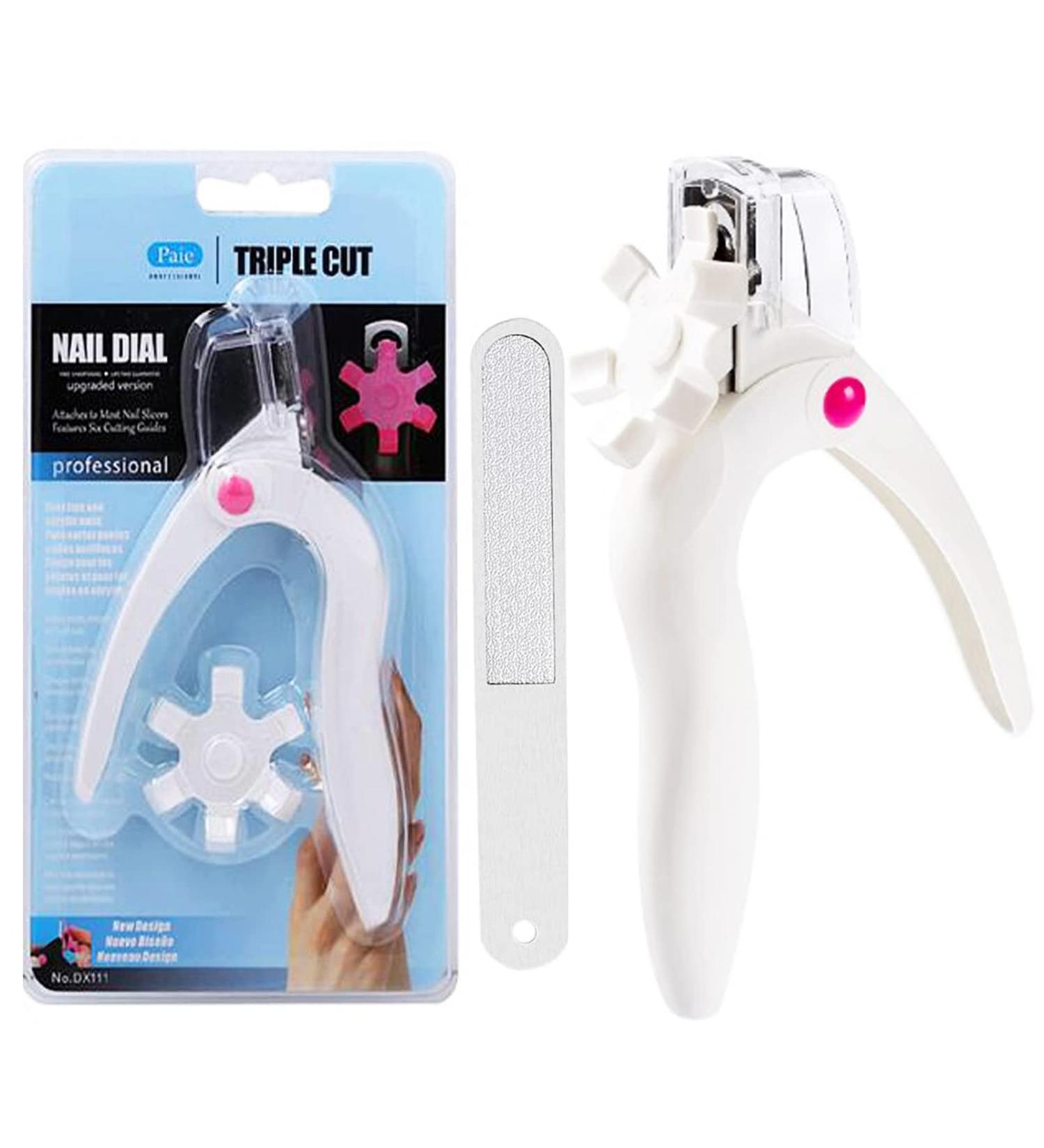 Adjustable U-Shaped Acrylic Nail Clipper with Nail File - Stainless Steel Trimmer for Nail Art - Buy Online on GoSupps.com
