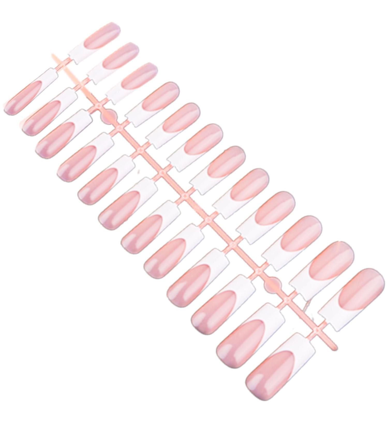 French Nail 10 SheetsColor Matting Press on Nails with White Edge 12 Size Full Cover Stick on Nails Simple False Nails Type 1 French Nails Type1 - Buy Online on GoSupps.com