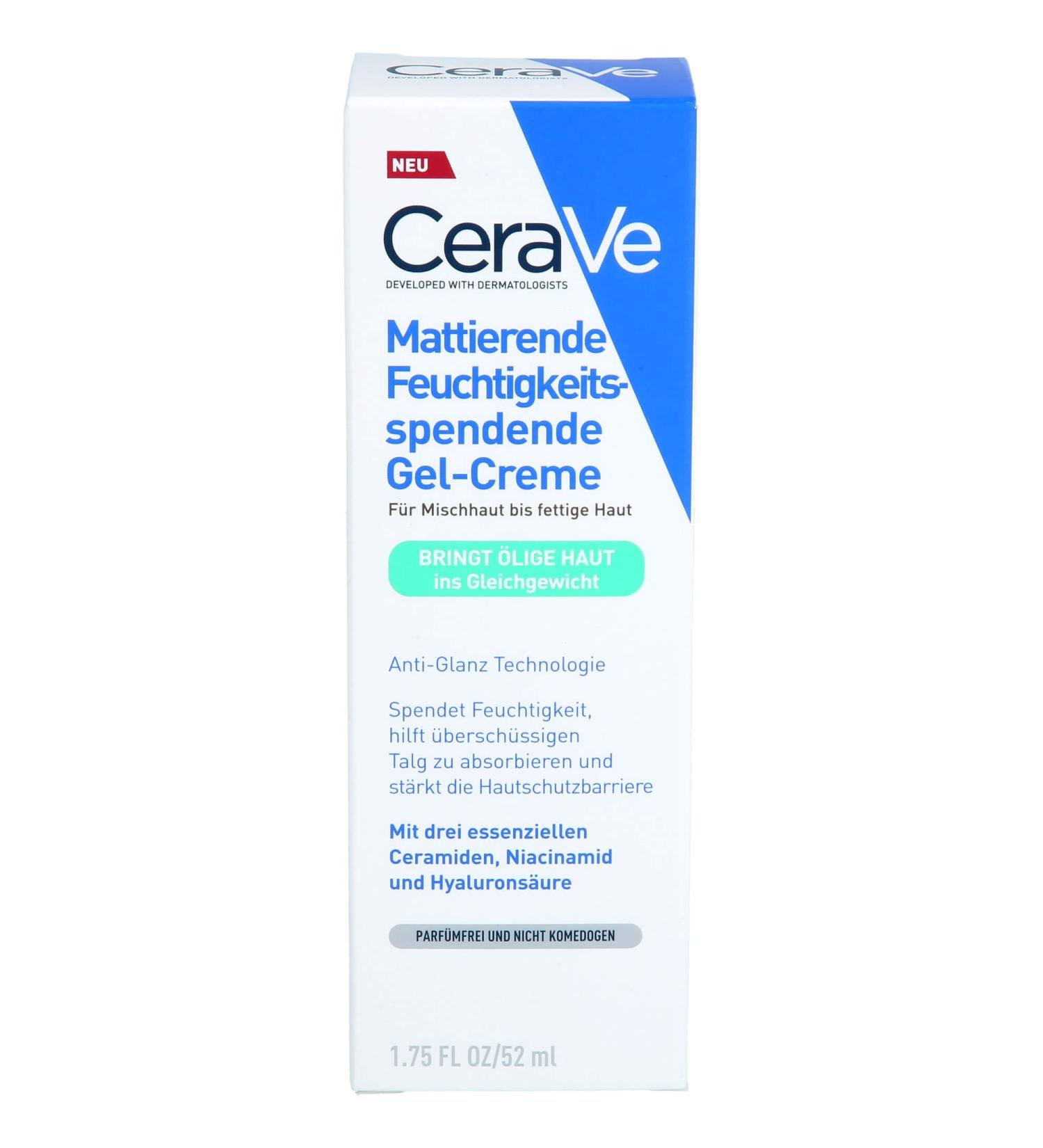 CeraVe Mattifying Moisturizing Gel Cream for Oily and Greasy Skin - With Hyaluronic Acid Ceramides and Niacinamide - Hy - Buy Online on GoSupps.com