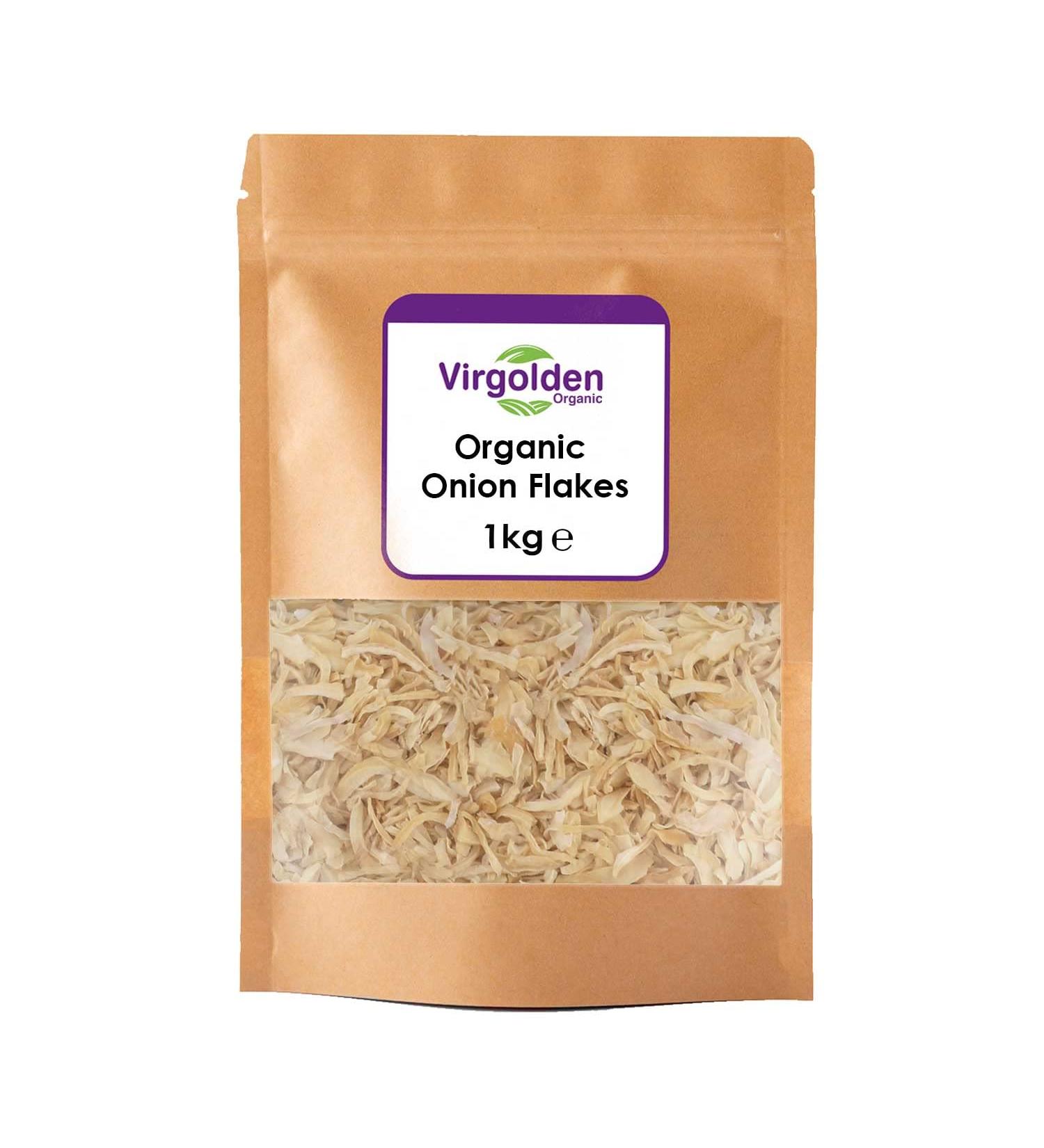 Organic Onion Flakes 1kg by Virgolden Organic - Buy Online on GoSupps.com