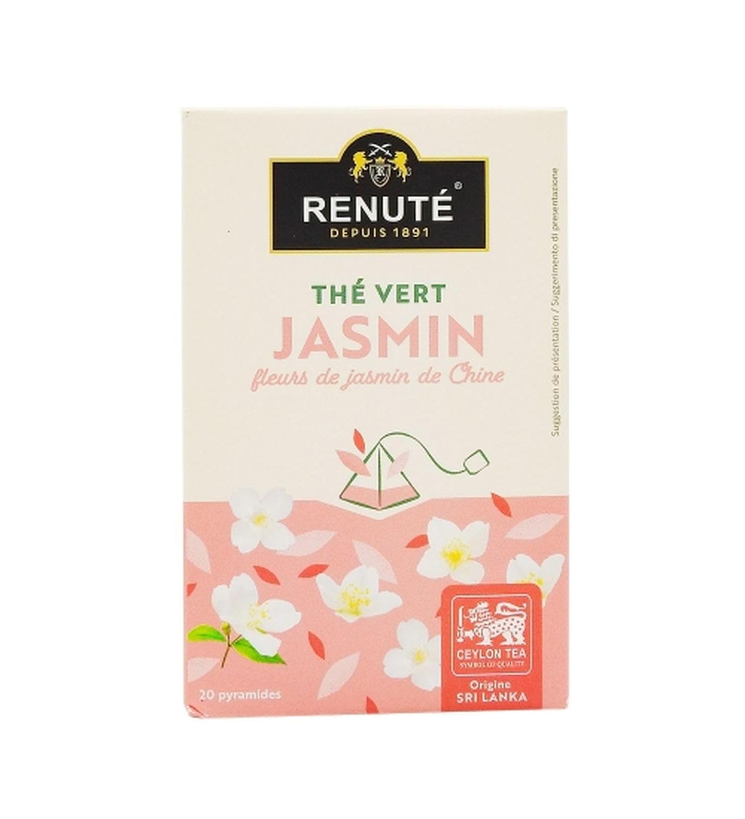 Renut Jasmine green tea - 20 tea bags - 32g tin