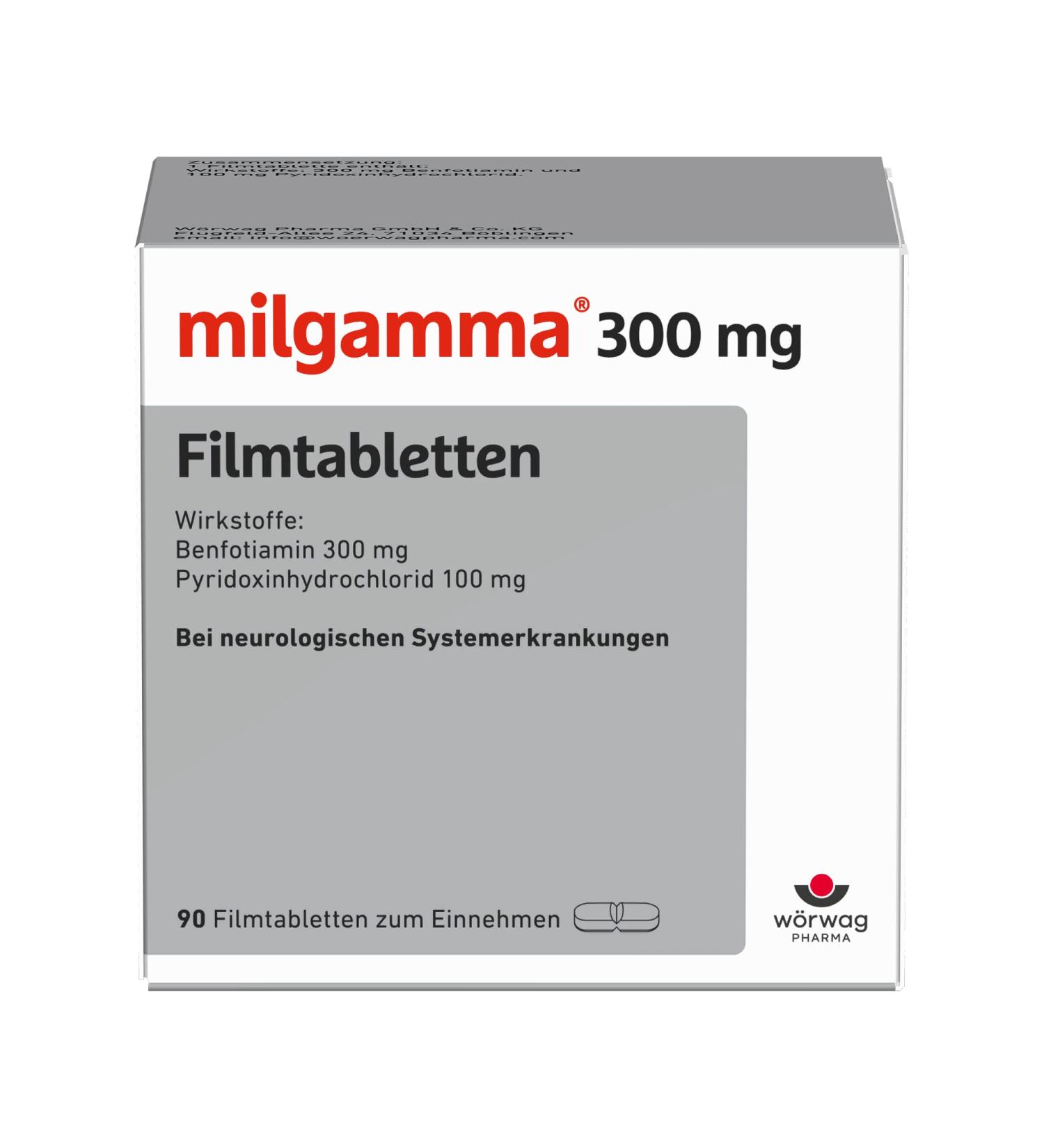 Buy Milgamma 300 mg Vitamin B1 & Benfotiamin Tablets | 90 Film-Coated Tablets for Optimal Health | International Shipping Available - Buy Online on GoSupps.com
