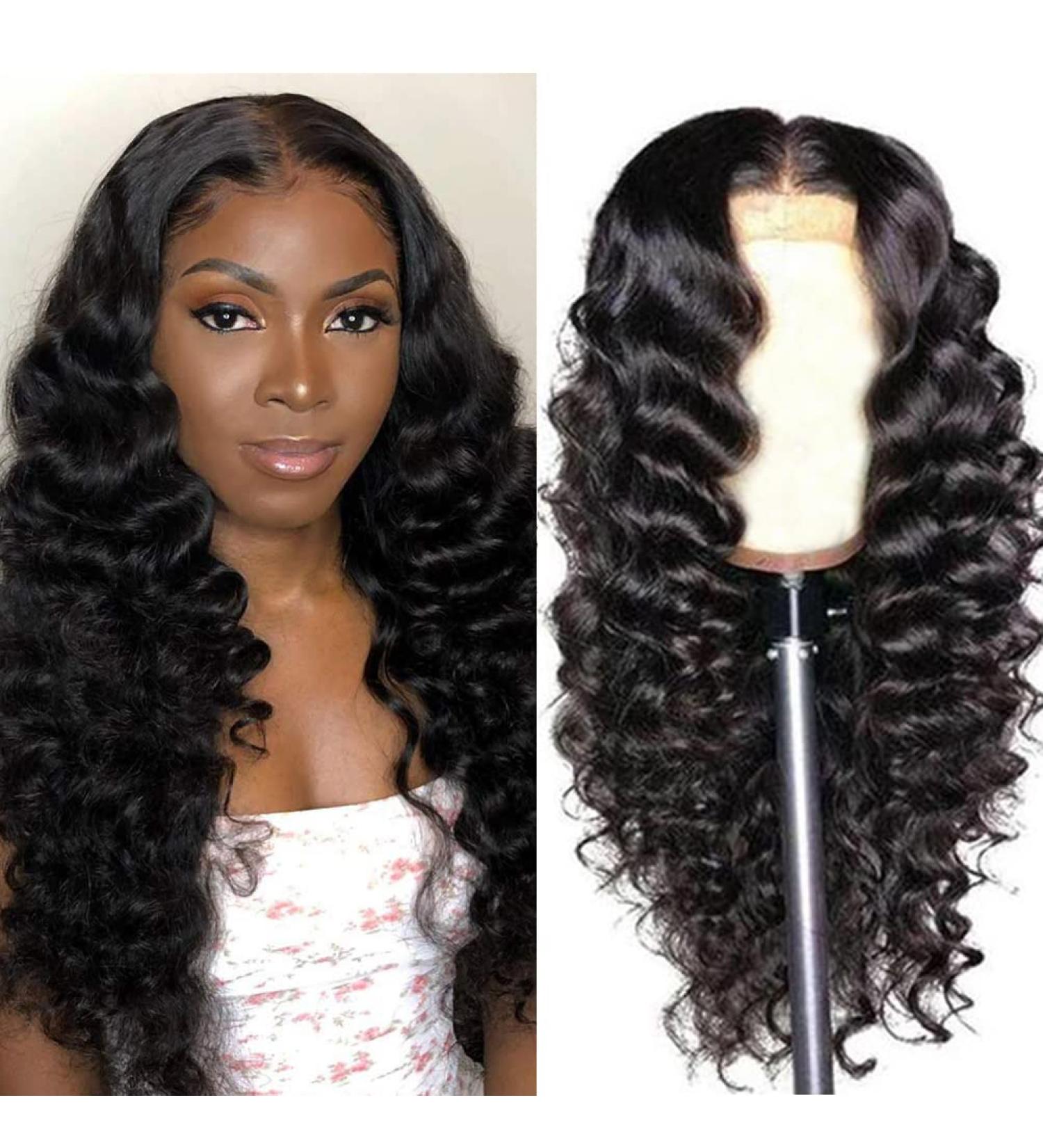 20 Inch Loose Deep Wave Lace Front Wig for Black Women - Pre Plucked, Natural Hairline, 150% Density - Human Hair, Glueless - Buy Online on GoSupps.com