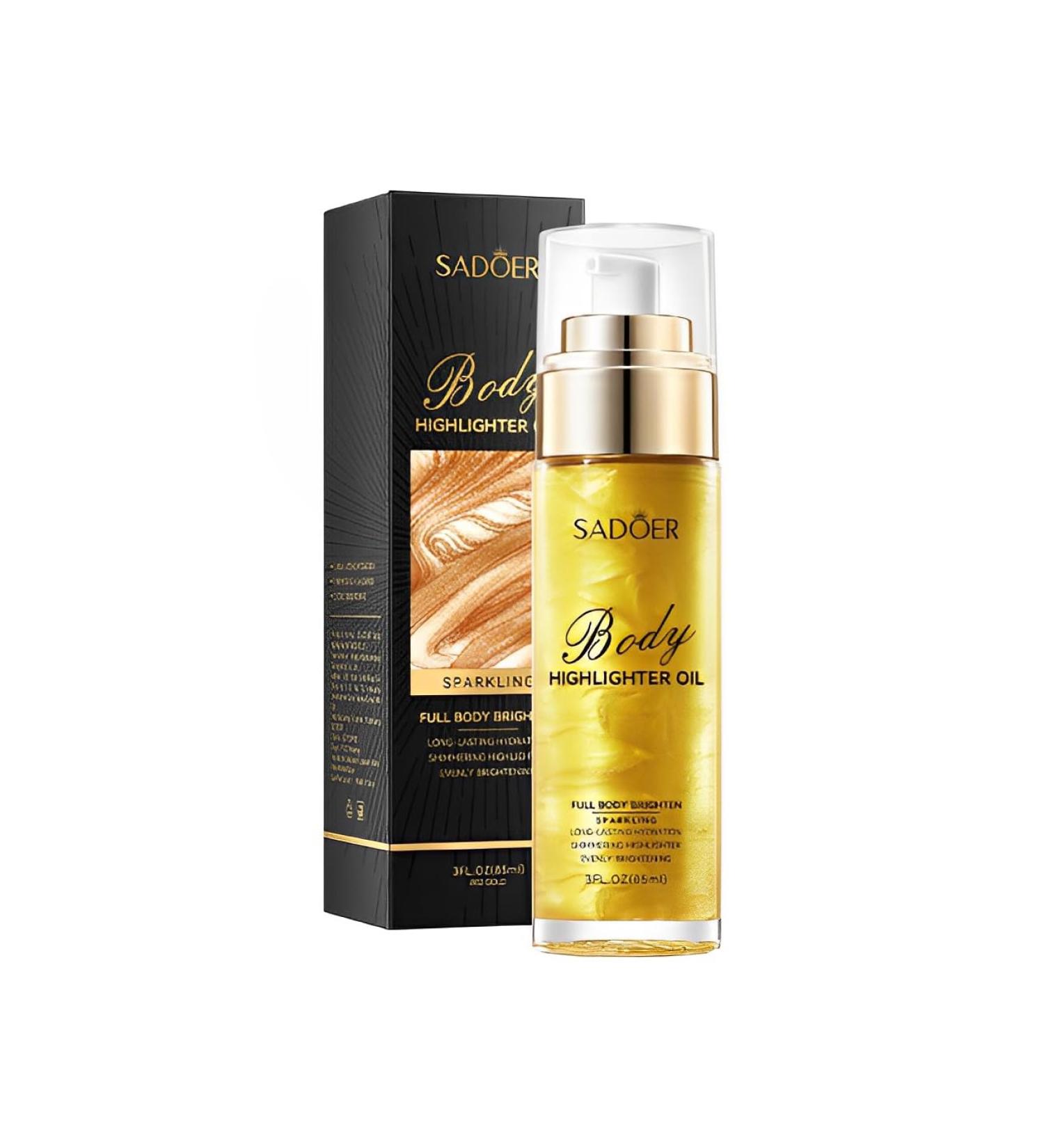 Shimmer Body Oil Plump Up The Bronze Body Shimmer Oil Waterproof Long Lasting Moisturizing Bronze Body Oil Face Body Shimmer Glow Illuminator Long Lasting Non-Sticky (02#) - Buy Online on GoSupps.com