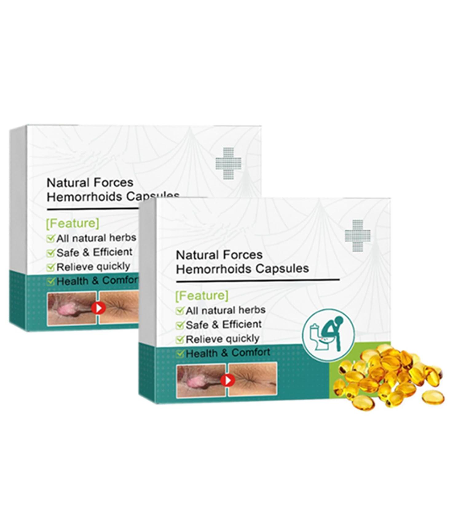 Natural Herbal Strength Hemorrhoid Capsules Hemorrhoid Treatment for Women Men Helps Relieve Itching Burning Haemorrhoid Treatment & Piles Treatment Suppositories (2Box) - Buy Online on GoSupps.com