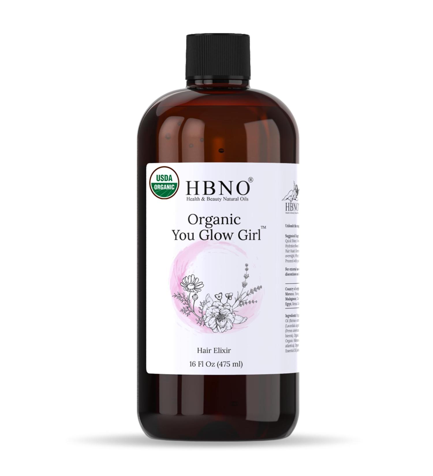 HBNO Floral Hair Oil Organic- Huge 16 oz (475 ml) Value Size - Ideal for conditioners shampoos massage oils heat protectants hair therapy and daily moisturizing boost 16 Fl Oz (Pack of 1) - Buy Online on GoSupps.com
