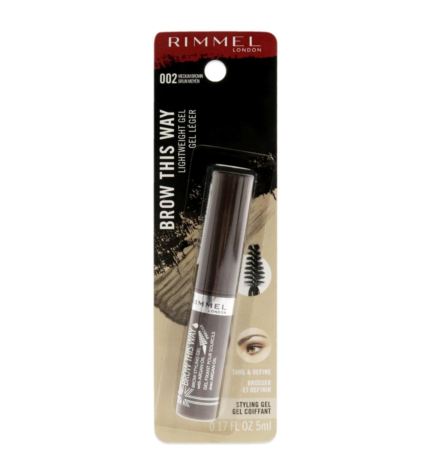 Rimmel Brow This Way Lightweight Gel - Medium Brown 0.17 Fl Oz (Pack of 1) - Buy Online on GoSupps.com