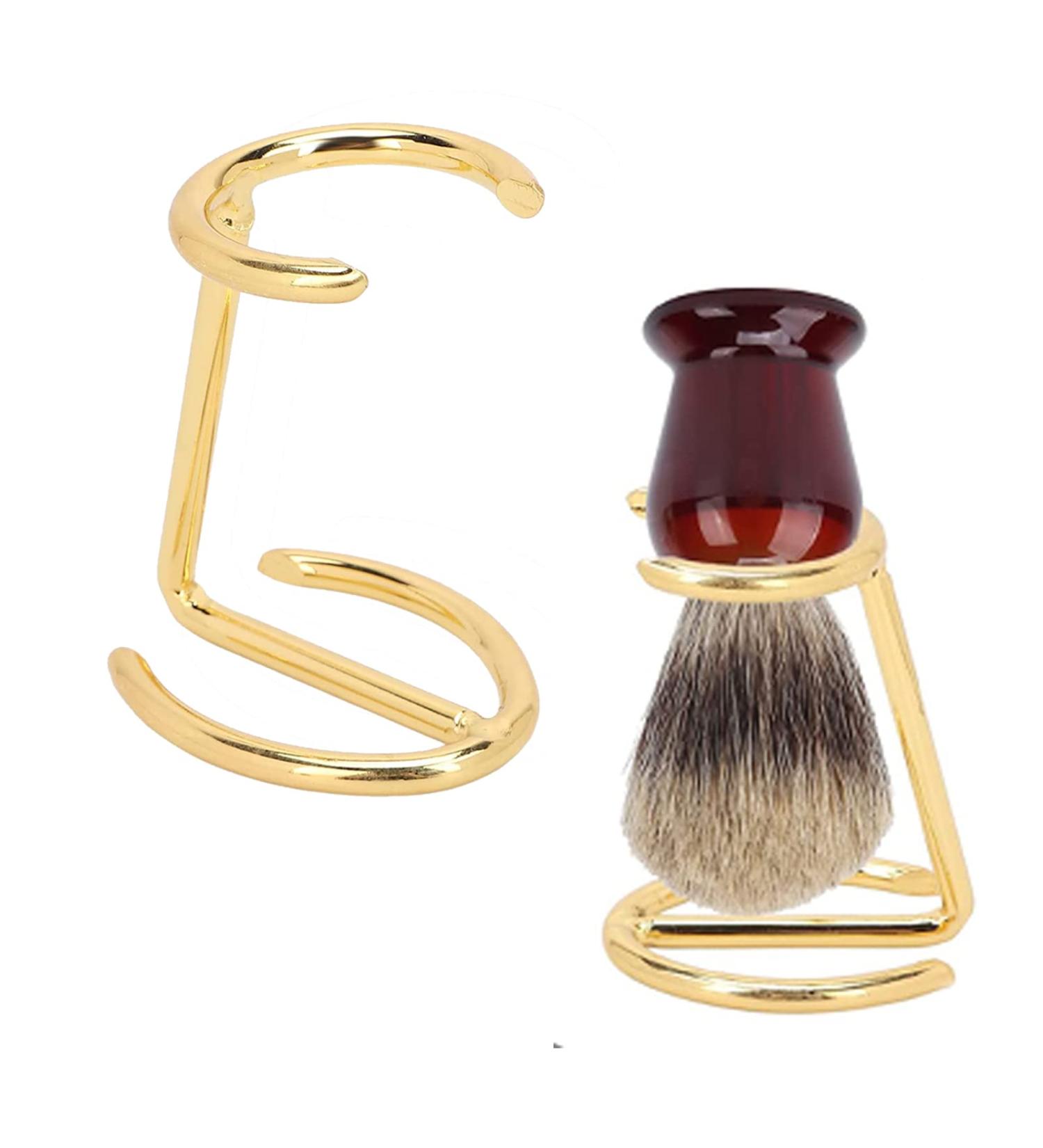 ZBJBinCH Shaving Brush Holder Deluxe Shaving Stand Shaving Razor and Brush Stand for Safety Razor Stand Place manual shaving foam brush Stainless Steel (Golden Without Brush) - Buy Online on GoSupps.com