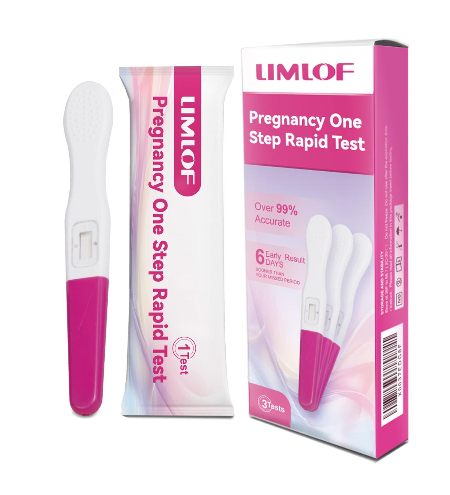 LIMLOF Pregnancy Test Early Detection 3 Pack - Clear, Accurate Results - Detect 6 Days Sooner - Buy Online on GoSupps.com