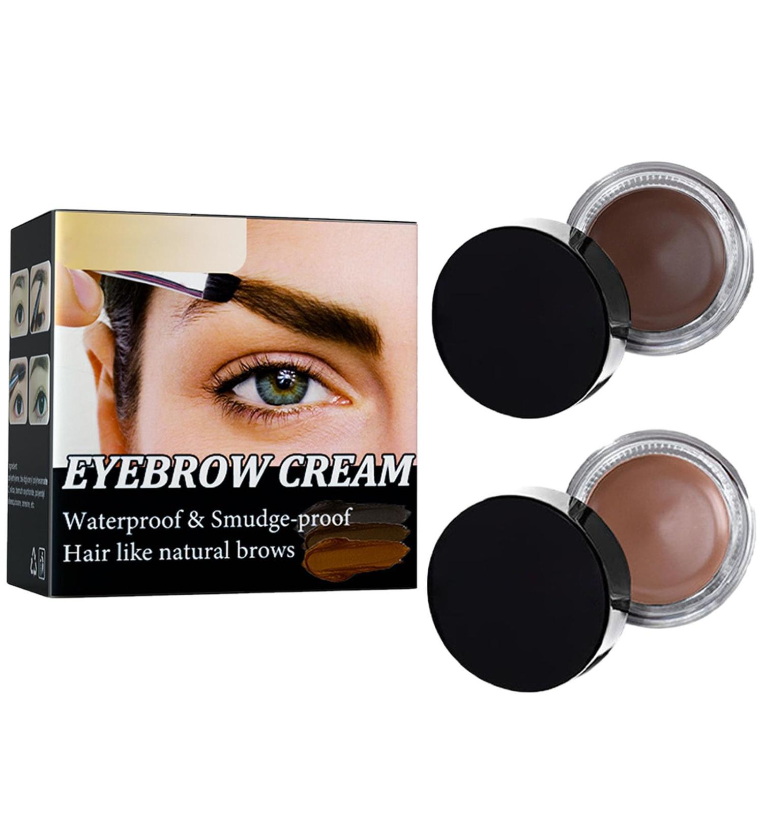 1PCS Eyebrow Pomade Waterproof Eyebrow Cream Brow Pomade Waterproof Smudge Proof Sweat Proof Long Lasting Natural Eyebrow Makeup for All Brow Shapes Dark Brown & Light Brown - Buy Online on GoSupps.com