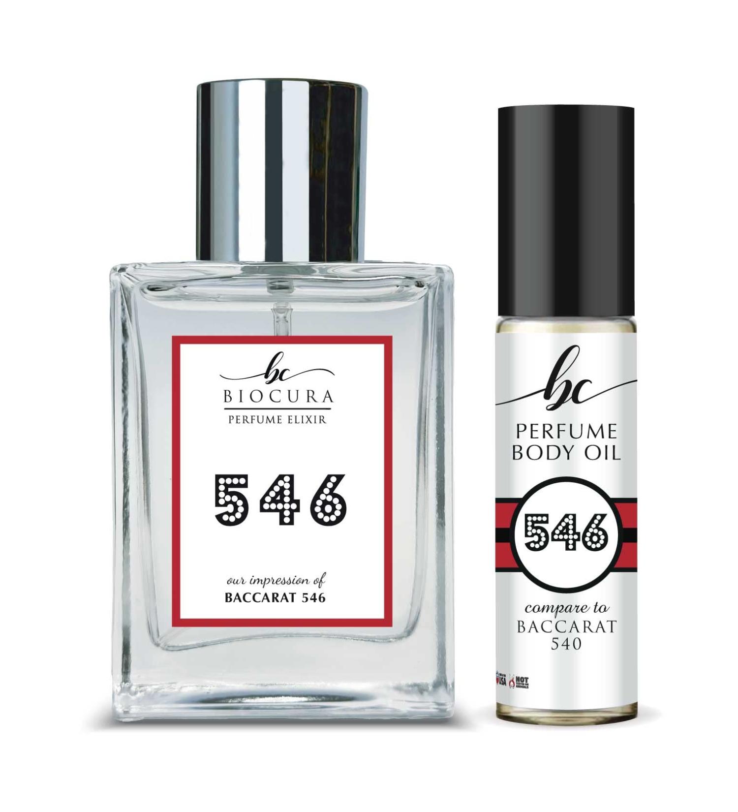 BC Perfume 546 Impression of Baccarat 540 For Women Men Spray + Body Oil Set Eau de Parfum Cologne/Rouge Type Replica Fragrance Travel Sample Size Bottle / 10ml+50ml - Buy Online on GoSupps.com