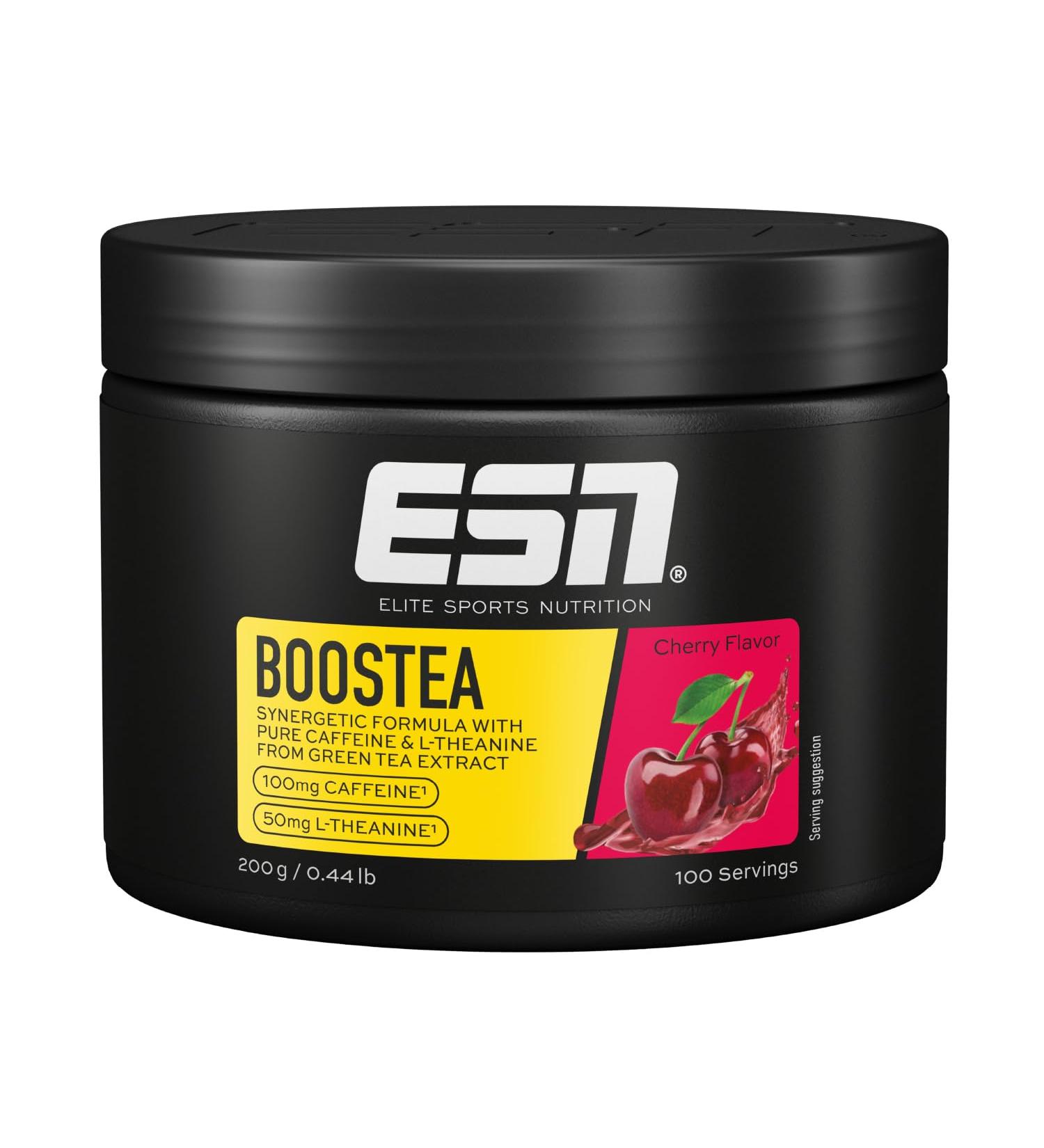 Buy ESN Boostea Cherry 200g - Vegan Caffeine Booster with L-Theanine & Green Tea Extract | 100 Portions | Made in Germany - International Shipping - Buy Online on GoSupps.com