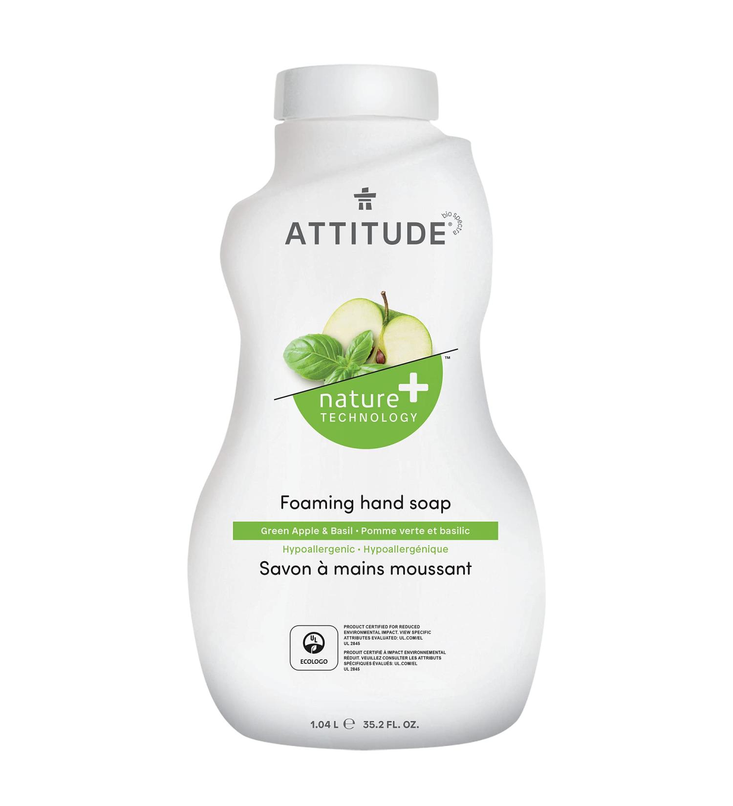 ATTITUDE Hypoallergenic Foaming Hand Soap Refill - Green Apple & Basil 35.2 Fl Oz (1 Pack) - Buy Online on GoSupps.com