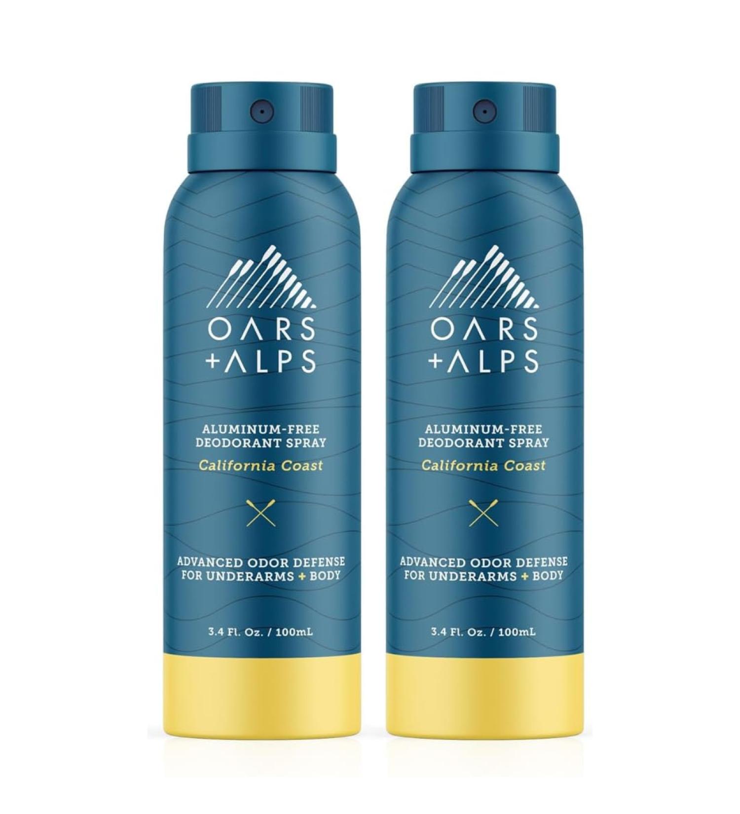 Oars + Alps Spray Deodorant for Men and Women Aluminum Free Deodorant and Full Body Spray California Coast 2ct California Coast 3.4 Fl Oz (Pack of 2) - Buy Online on GoSupps.com