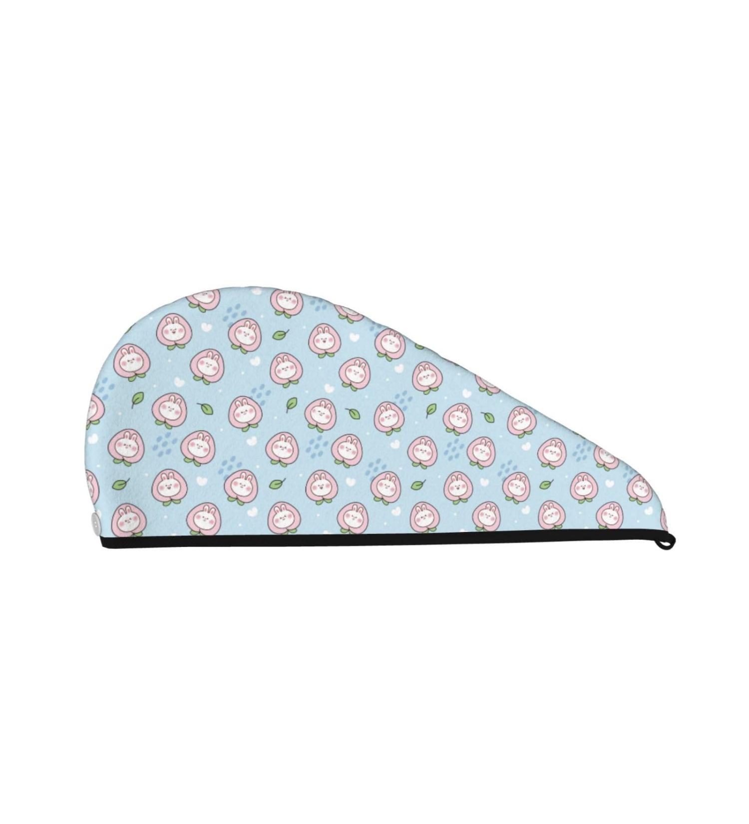 Rabbit Face Peach Microfiber Hair Towel | Super Absorbent Coral Velvet Wrap for Women | Quick Dry Cap for Long Curly & Thick Hair - Buy Online on GoSupps.com