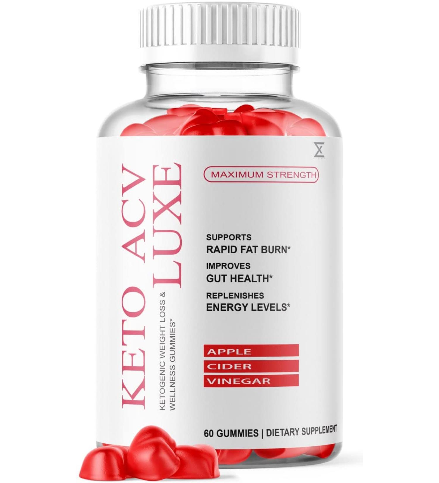 Keto ACV Luxe Gummies - Vegan Apple Cider Vinegar Supplement (60 Gummies) - Pack of 1 - Buy Online on GoSupps.com