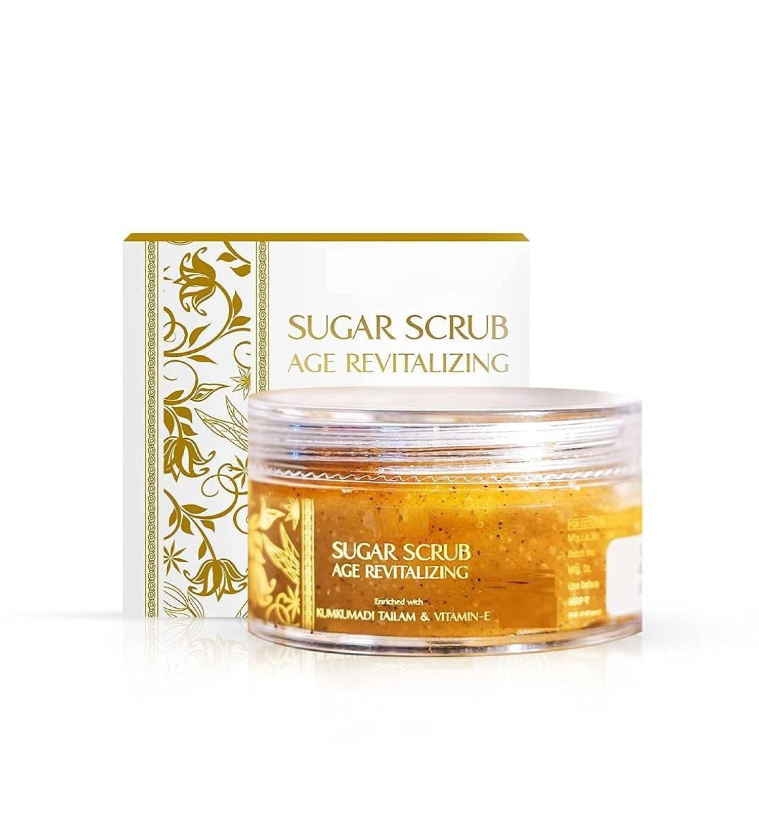 AM Kumkumadi Tailam Sugar Scrub - Age Revitalizing | With Vitamin E & Brown Sugar | For All Skin Type| 50 Grams