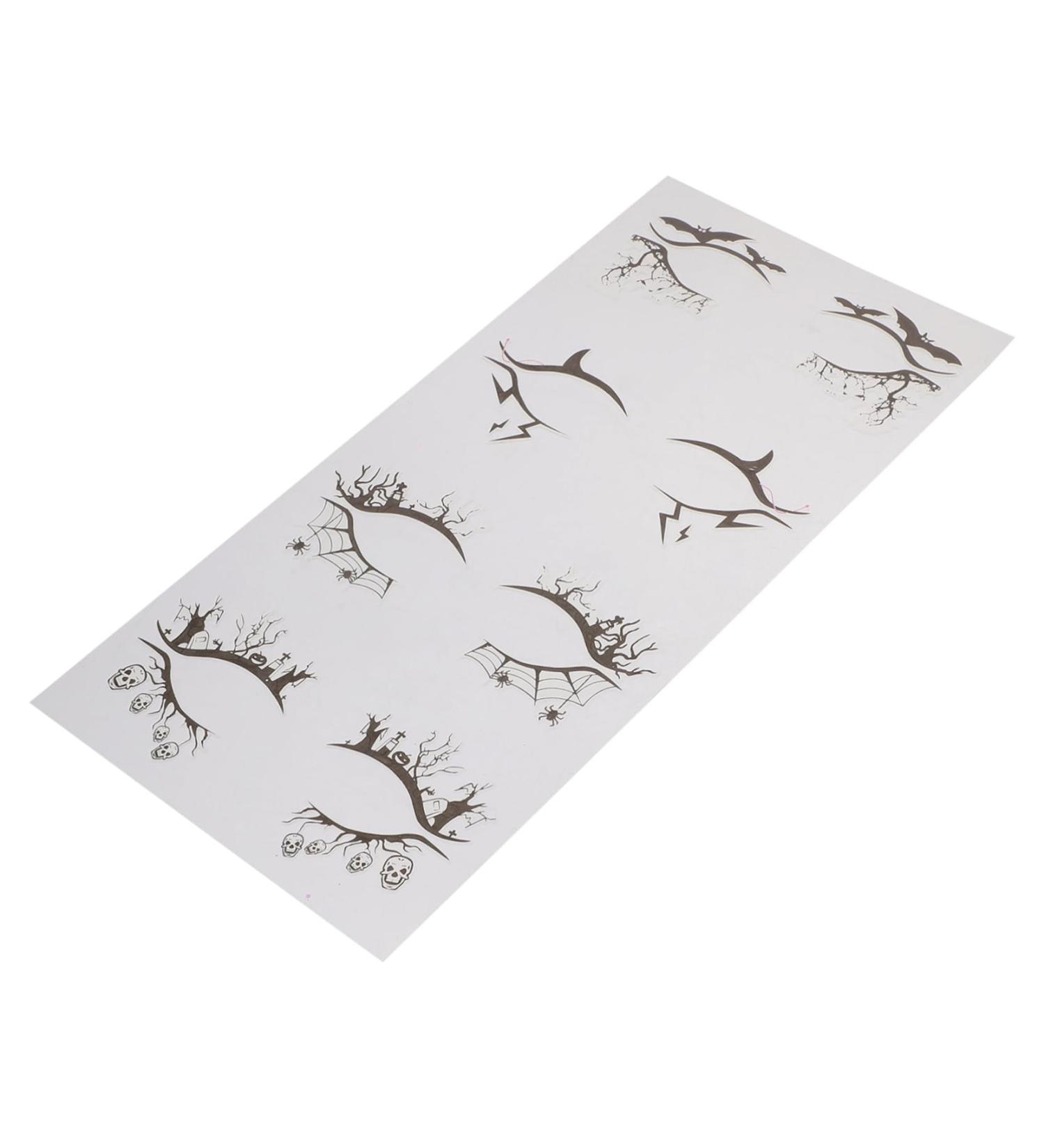 Beatifufu 4 Pairs Halloween Eyeliner Stickers Eye Line Sticker Eye Web Tattoos Eye Makeup Tools Eyeshadow Pvc - Buy Online on GoSupps.com