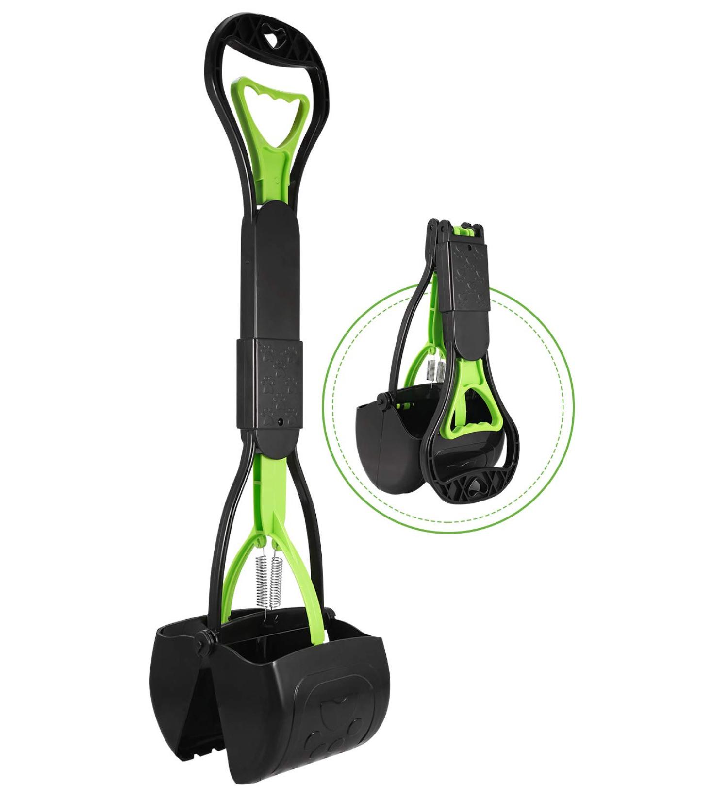 Non-Breakable Pet Pooper Scooper for Dogs and Cats | Durable Spring, Long Handle | Easy Grass & Gravel Pick Up - Green - Buy Online on GoSupps.com
