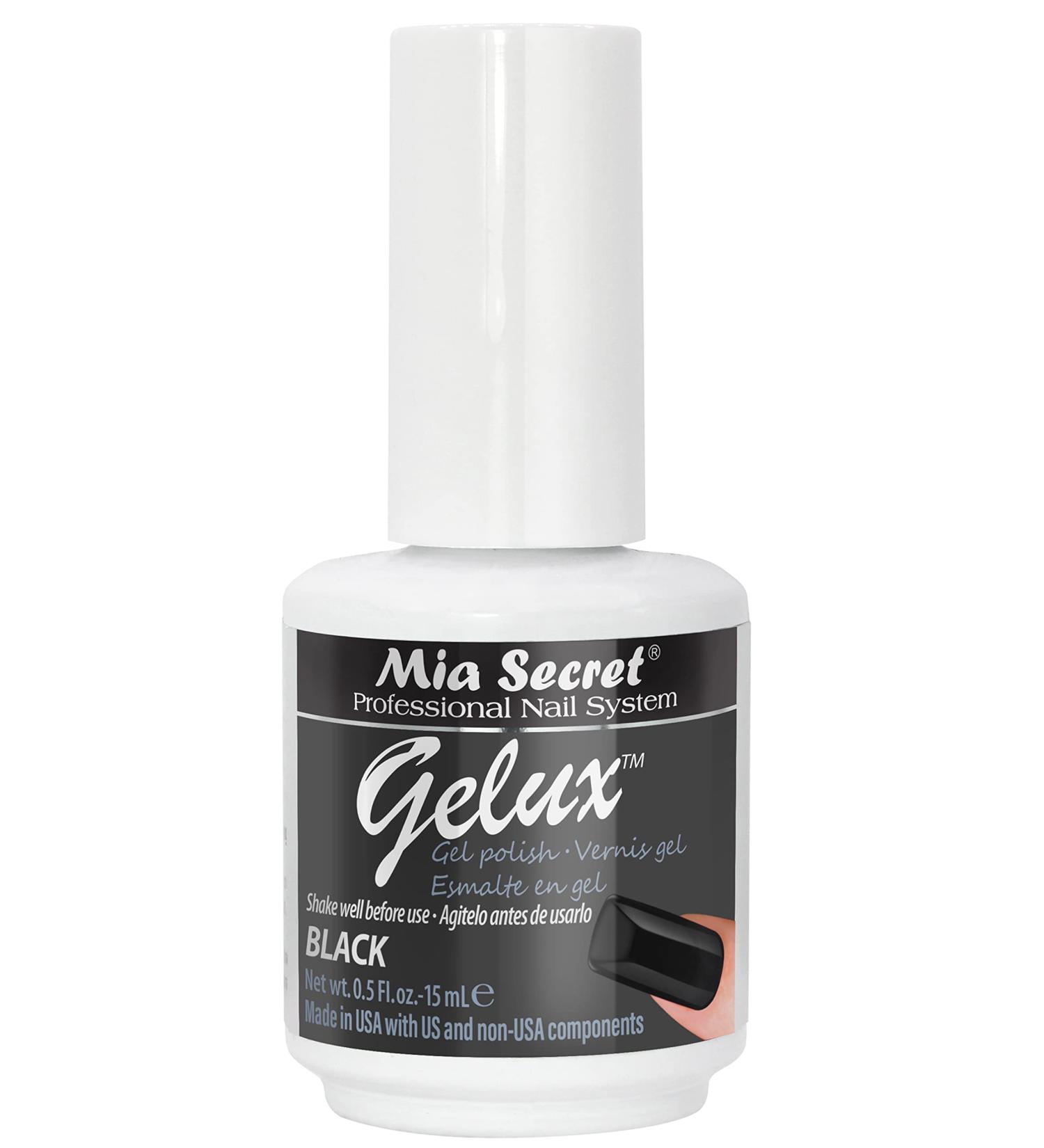 Mia Secret Gelux Soak-off gel nail polish color Black - Gel polish cured with nail lamp - Esmaltes para u as en gel de larga duraci n para lampara uv - Esmalte en gel Mia Secret color Black