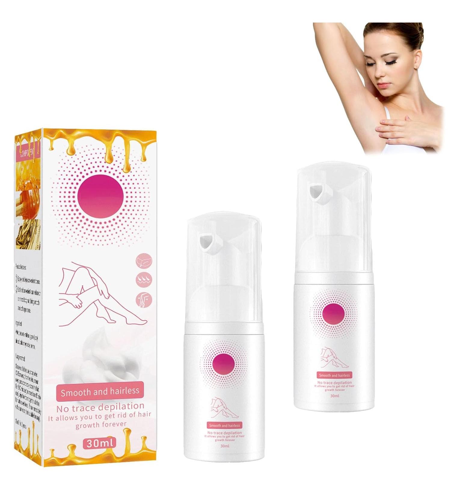 Hair Removal Mousse Gentle Hair Removal Mousse Body Hair Removal Foam Spray for Women and Men Hair Removal Spray Quick Hair Removal Moisturizing and Skin-Friendly (2 Pcs) - Buy Online on GoSupps.com