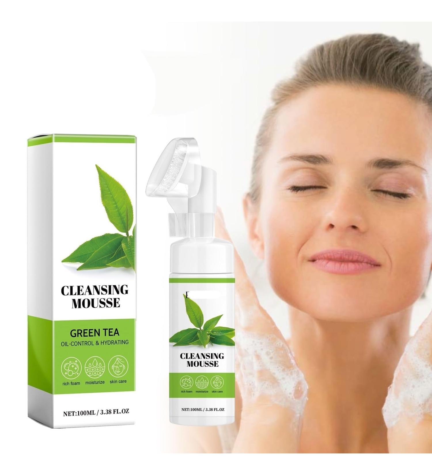 Mousse Nettoyante Au Th Vert - Nettoyant En Profondeur Contr le Du S bum Visage Hydratant R duit Les Ridules Rafra chissant Et Non Dess chant(1PCS) 1 g (Lot de 1) - Buy Online on GoSupps.com