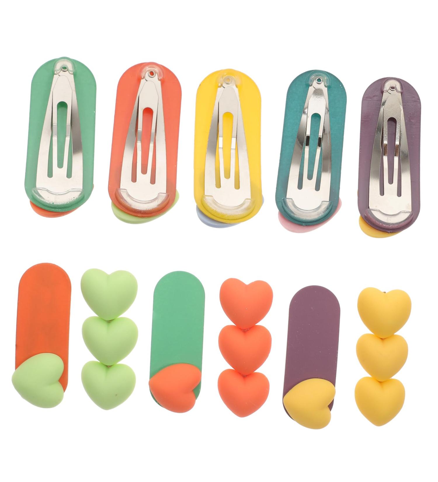 Beaupretty 5 Pairs Love Color Matching Hair Clip Cute Hair Clips Teen Hair Accessories Hairpin Snap Hair Clips for Women Toddler Barrettes Headgear Girl Material: Plastic Child - Buy Online on GoSupps.com