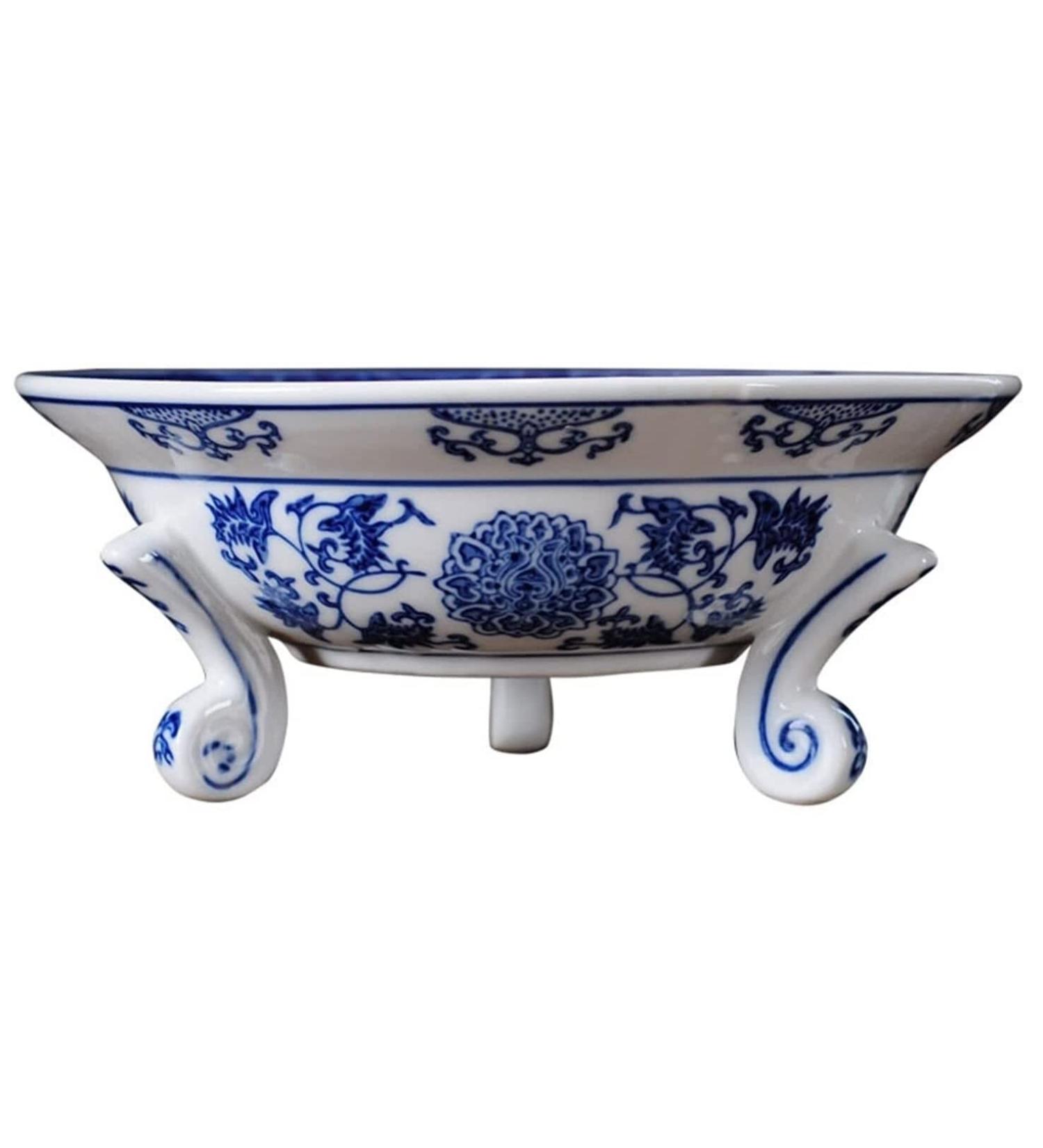 Fruit Basket Fruit Bowl Chinese Style Round Ceramic Fruit Plate Retro Porcelain Fruit Dish Candy Bowl Decorative Kitchen Organizers and Storage (Color : A Size : 26 * 26 * 10cm) - Buy Online on GoSupps.com