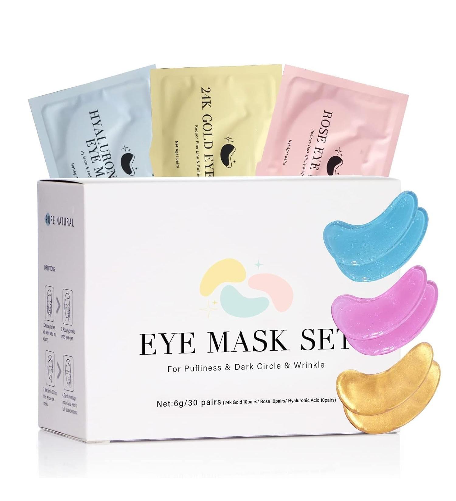 Natural Plant Extracts Under Eye Patches - 24pcs Hydrating Hyaluronic Acid Gel for Puffiness & Dark Circles - Anti-Aging Facial Treatment - Buy Online on GoSupps.com