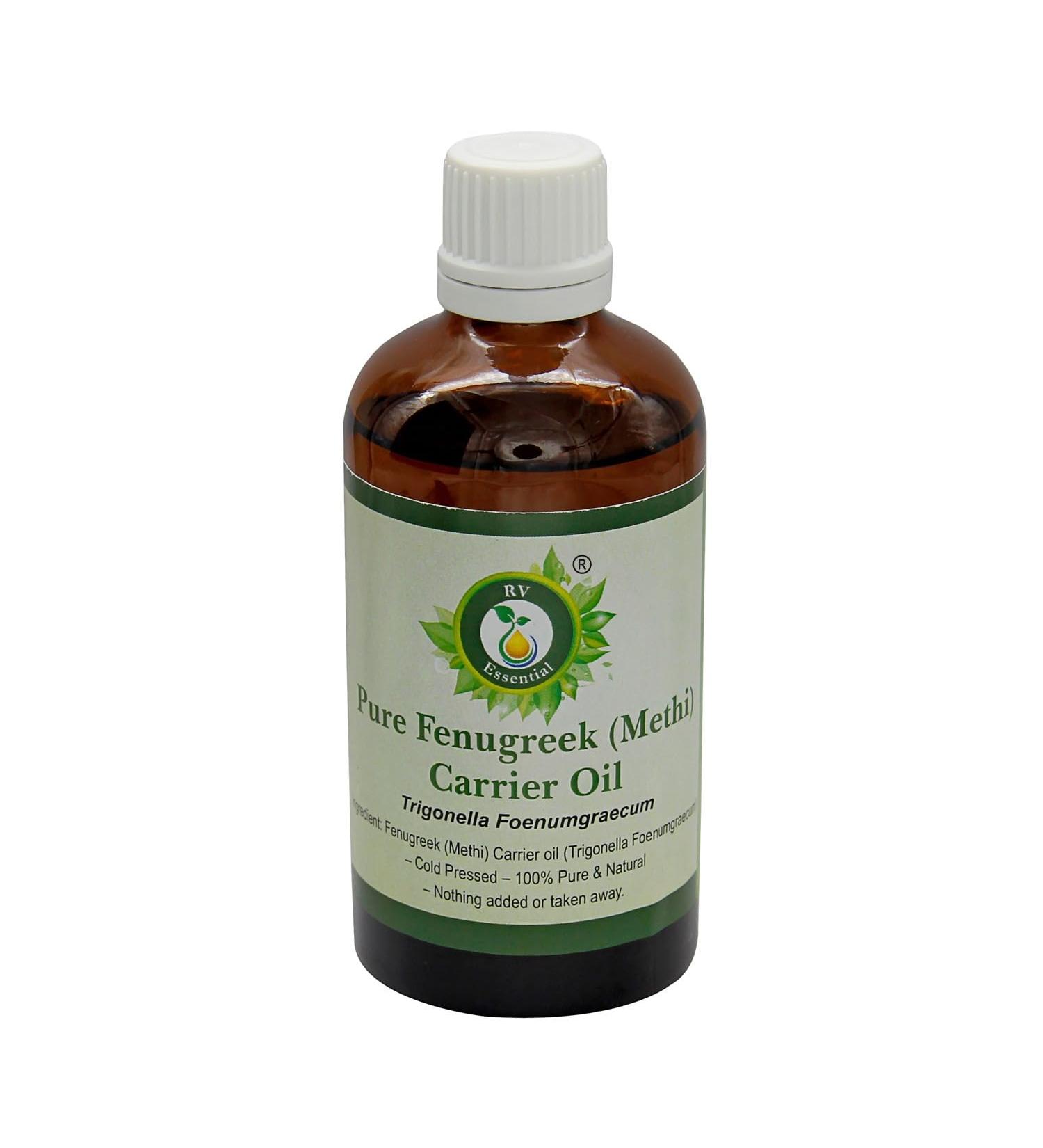  R V Essential R V Essential Pure Fenugreek (methi) Carrier Oil 50ml (1.69oz) - Trigonella foenumgraecum (100% Pure and Natural Pressed - Buy Online on GoSupps.com