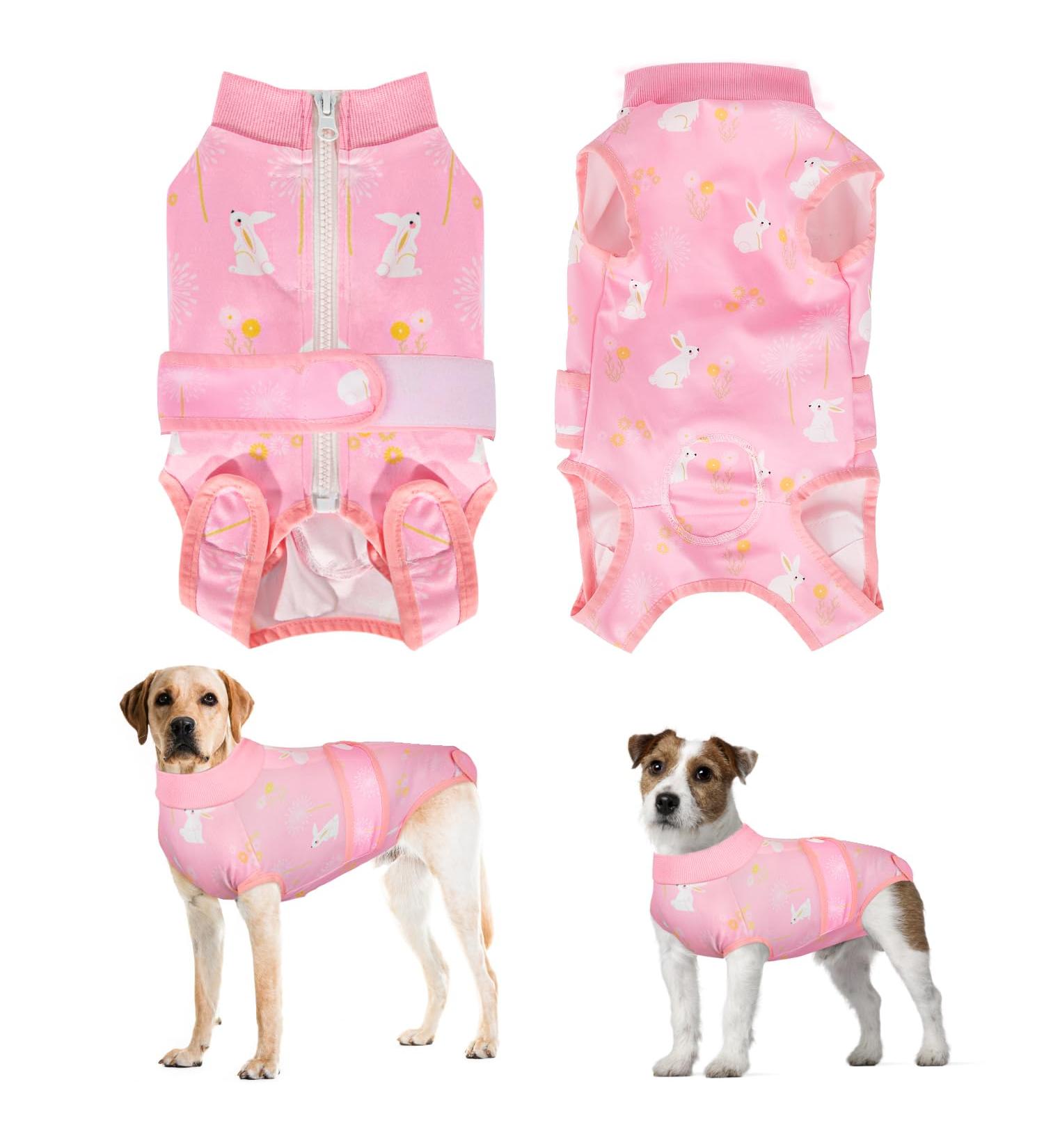 Eyein Dog Recovery Suit - Breathable Soft One-Piece for Post-Op Protection | Light Pink Medium - Ideal Wound Cover for Pets - Buy Online on GoSupps.com
