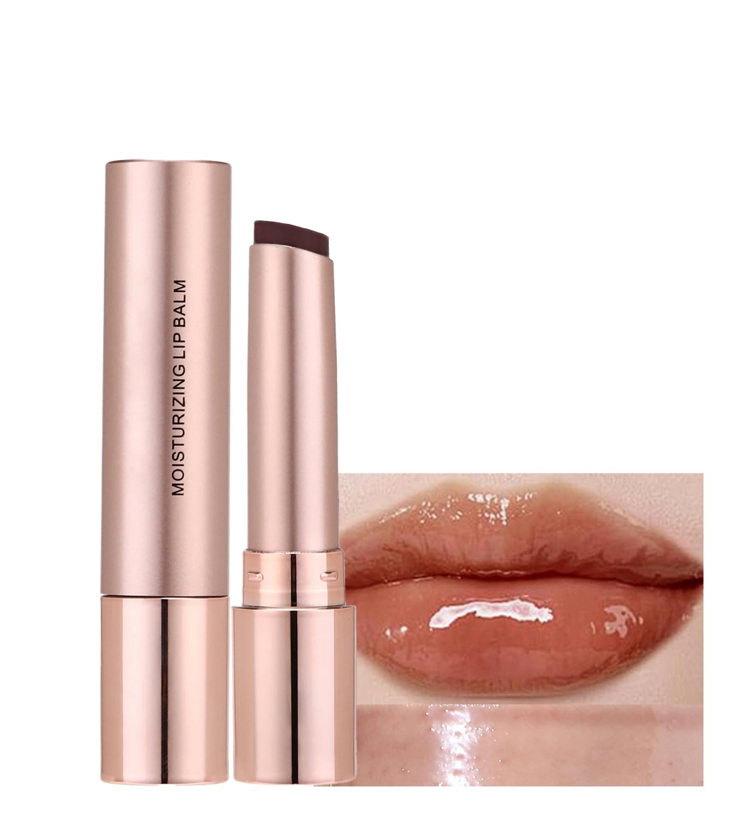 Hydrating Tinted Lip Blam Natural Sheer Brown Nude Lipstick Moisturizing Lipgloss Long Lasting Waterproof Lip Balm Stain Non-Stick Liptint Oil Stain Glossy Lipcolor Finish for Dry Cracked Lips-05 - Buy Online on GoSupps.com