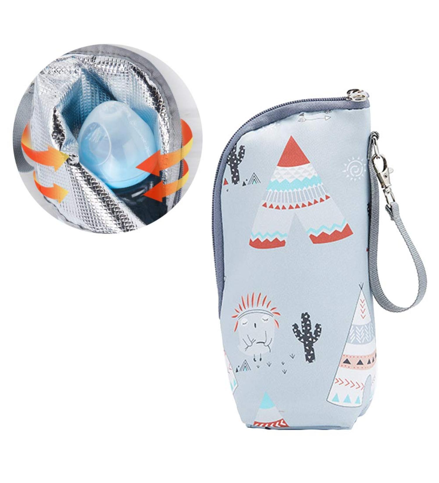 LaMure Cartoon Milk Bottle Insulation Bag - Portable Travel Warmer for Baby Feeding Bottles - Blue 22x8 cm - Pack of 1 - Buy Online on GoSupps.com