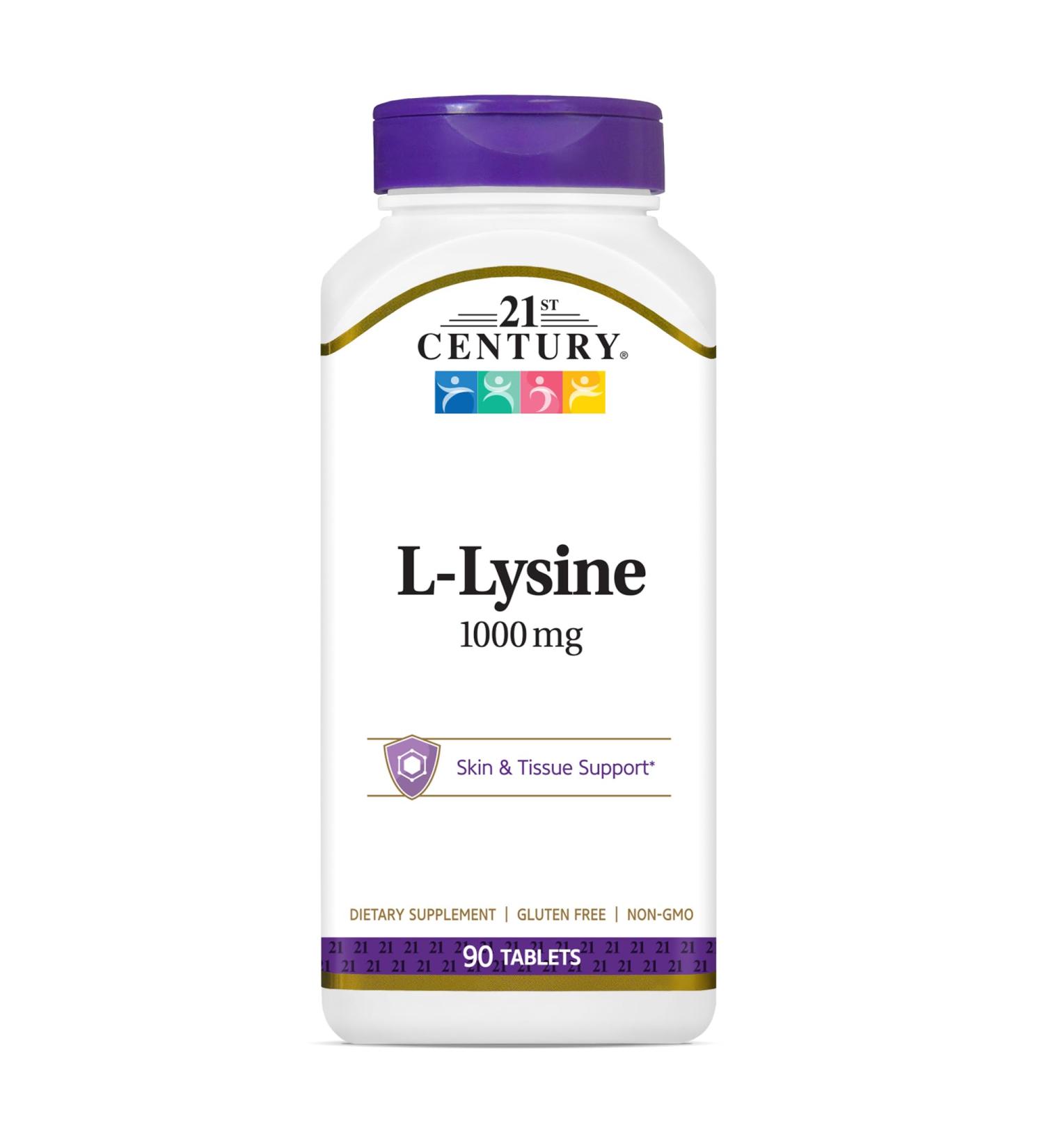 Buy 21st Century Healthcare L-Lysine 1000 mg - 90 Count Tablets | International Shipping Available - Buy Online on GoSupps.com