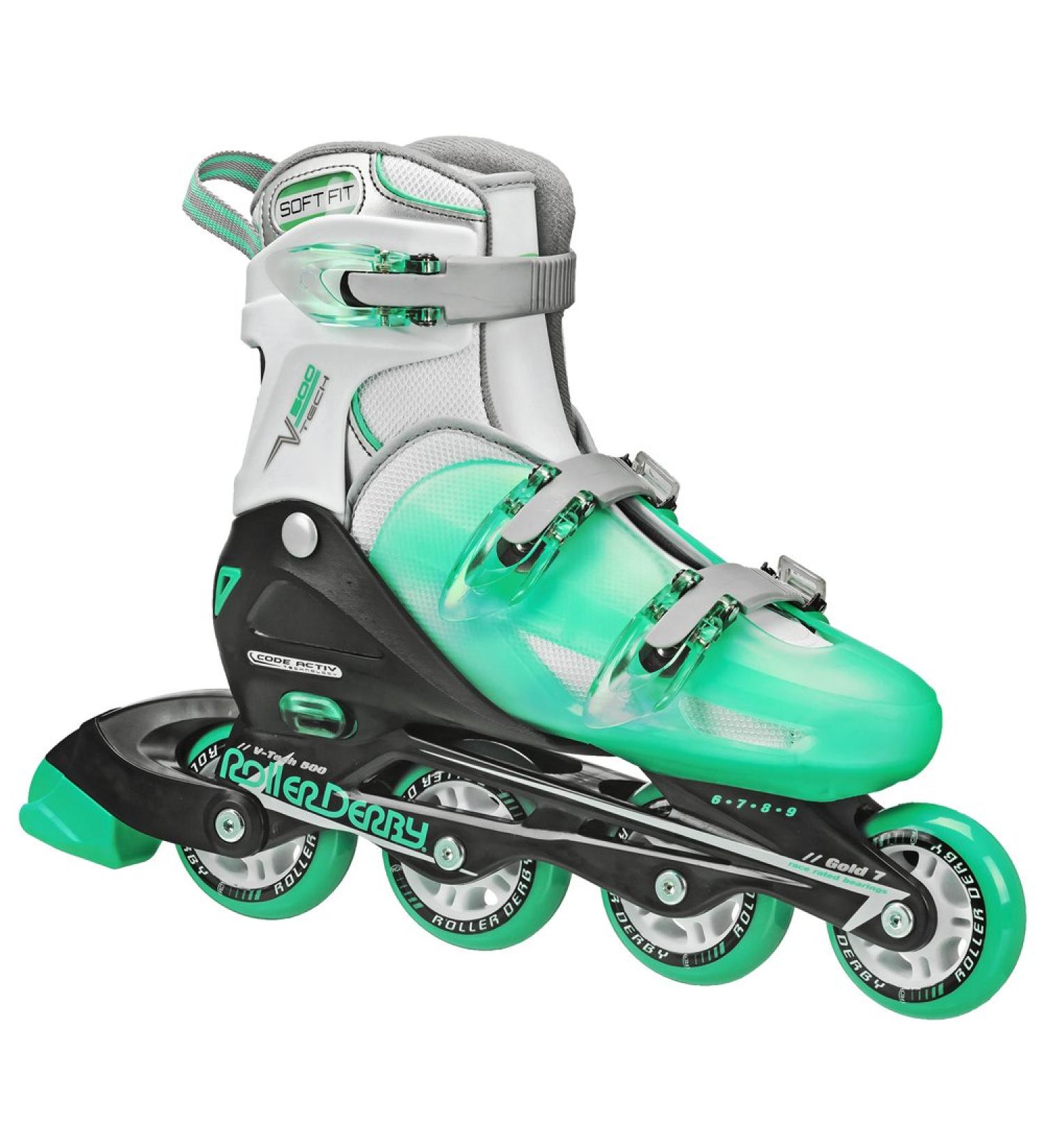 Roller Derby Women's V-Tech 500 Adjustable Inline Skate Mint - Buy Online on GoSupps.com