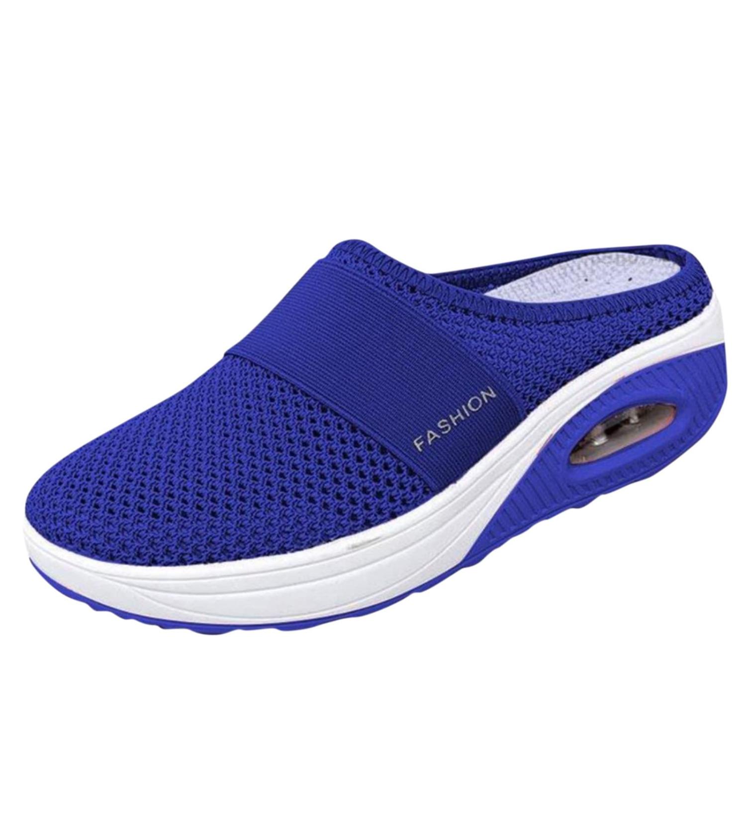 Orthopedic Diabetic Casual Support Slip-On Shoes for Women - Blue, Size 10 | Air Comfort Arch Support | Outdoor Cushion for Walking and Casual Wear - Buy Online on GoSupps.com