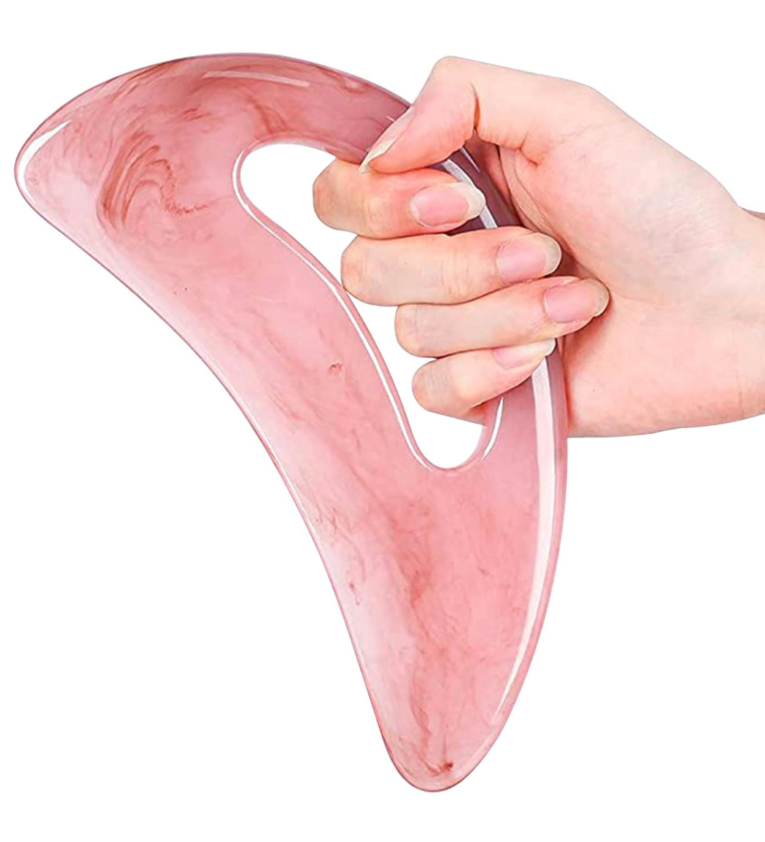 Premium Guasha Tool for Body Massage - Bows-Shaped Smooth Harz Stone with Rounded Handle for Pain Relief & Muscle Relaxation - Buy Online on GoSupps.com
