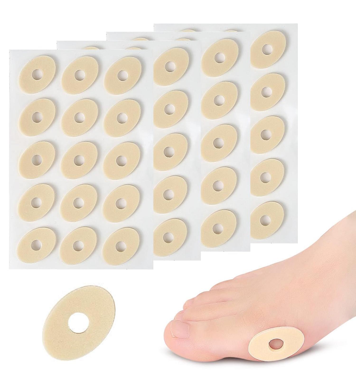 60pc Corn Cushions for Feet - Self-Adhesive Latex Pads for Callus & Corns - Reduce Foot Pain - Buy Online on GoSupps.com