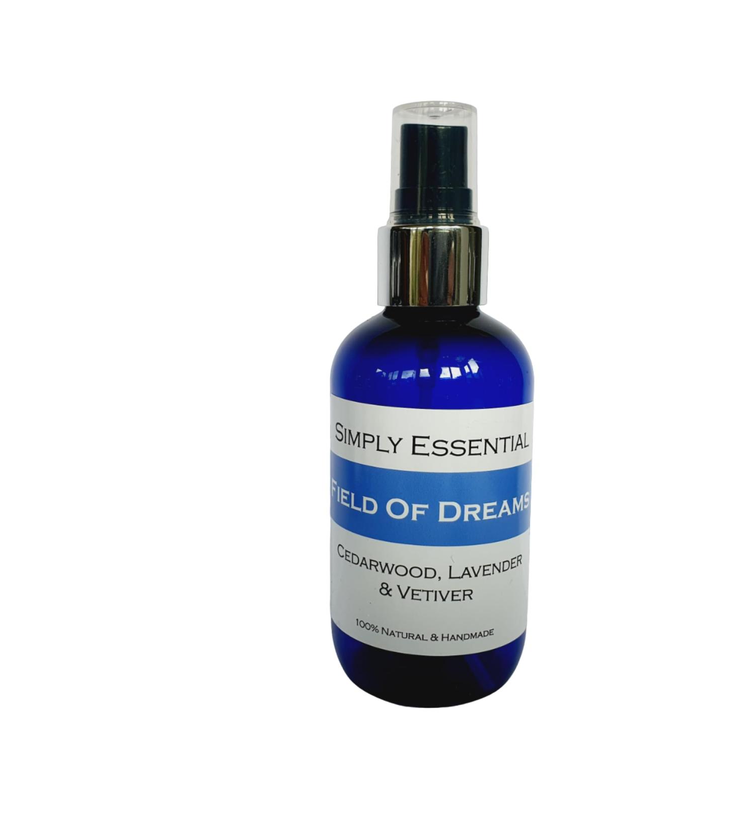 Simply Essential Field of Dreams Aromatherapy Pillow Spray with Cedarwood Lavender and Vetiver Essential Oils 100ml - Buy Online on GoSupps.com