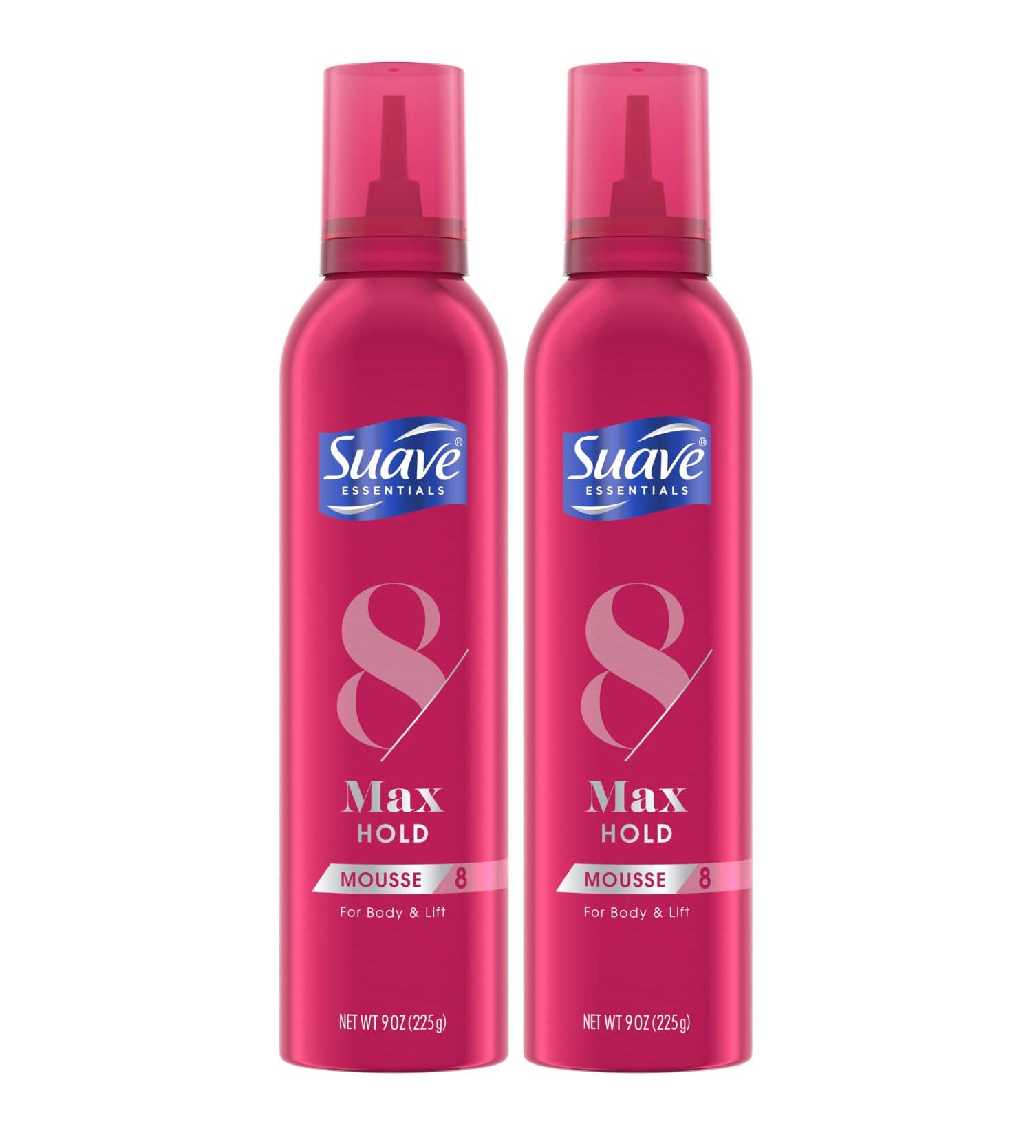 Suave Max Hold 8 Volumizing Mousse - 9 Oz Pack of 2 for Fine Wavy & Curly Hair | Moisturizing Volume Foam - Buy Online on GoSupps.com
