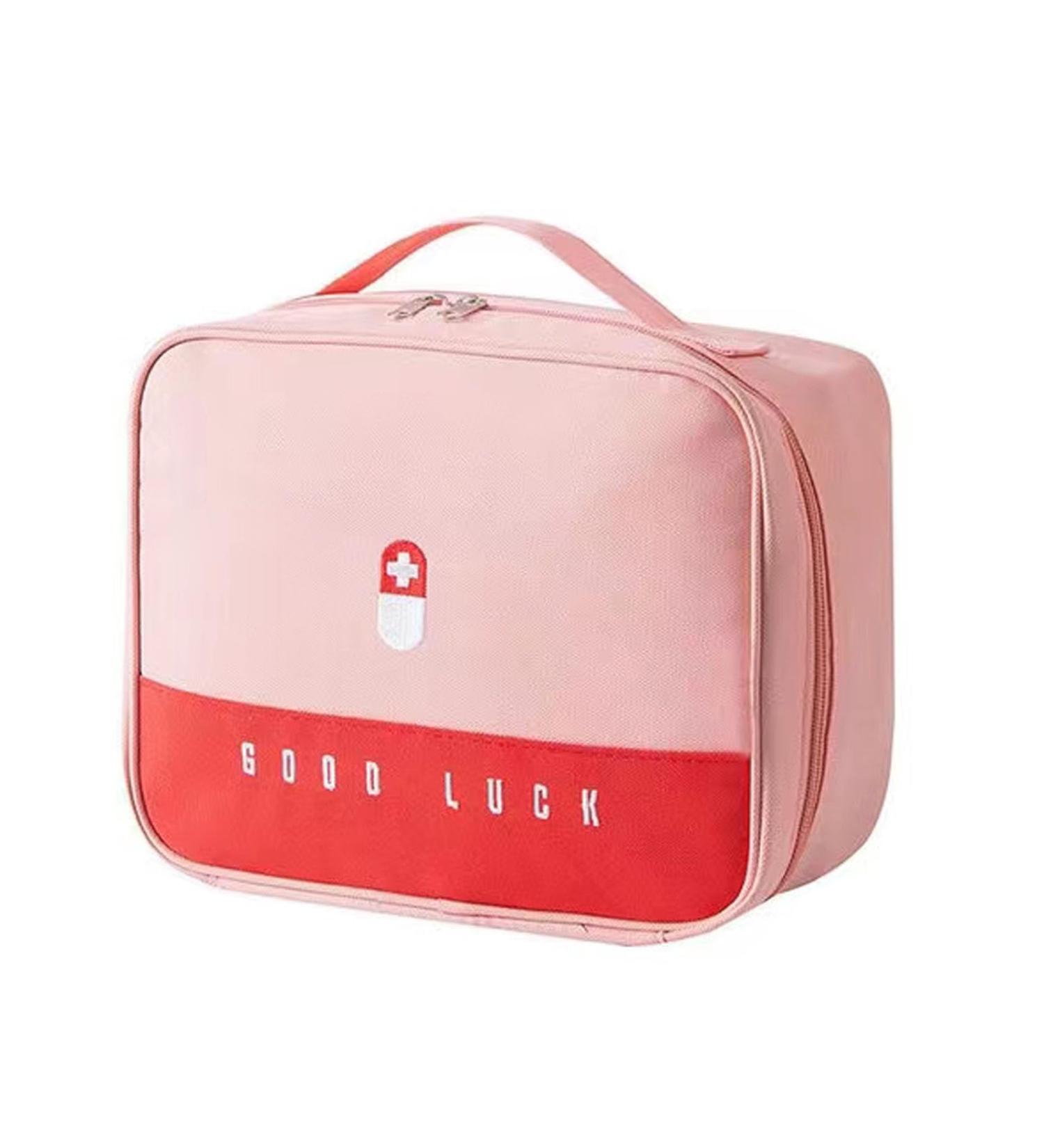 Travel Medicine Bag - Pill Organizer & Storage Pouch for Medications Vitamins Supplements - Pink Carrying Case for Traveling Medical Supplies - Buy Online on GoSupps.com