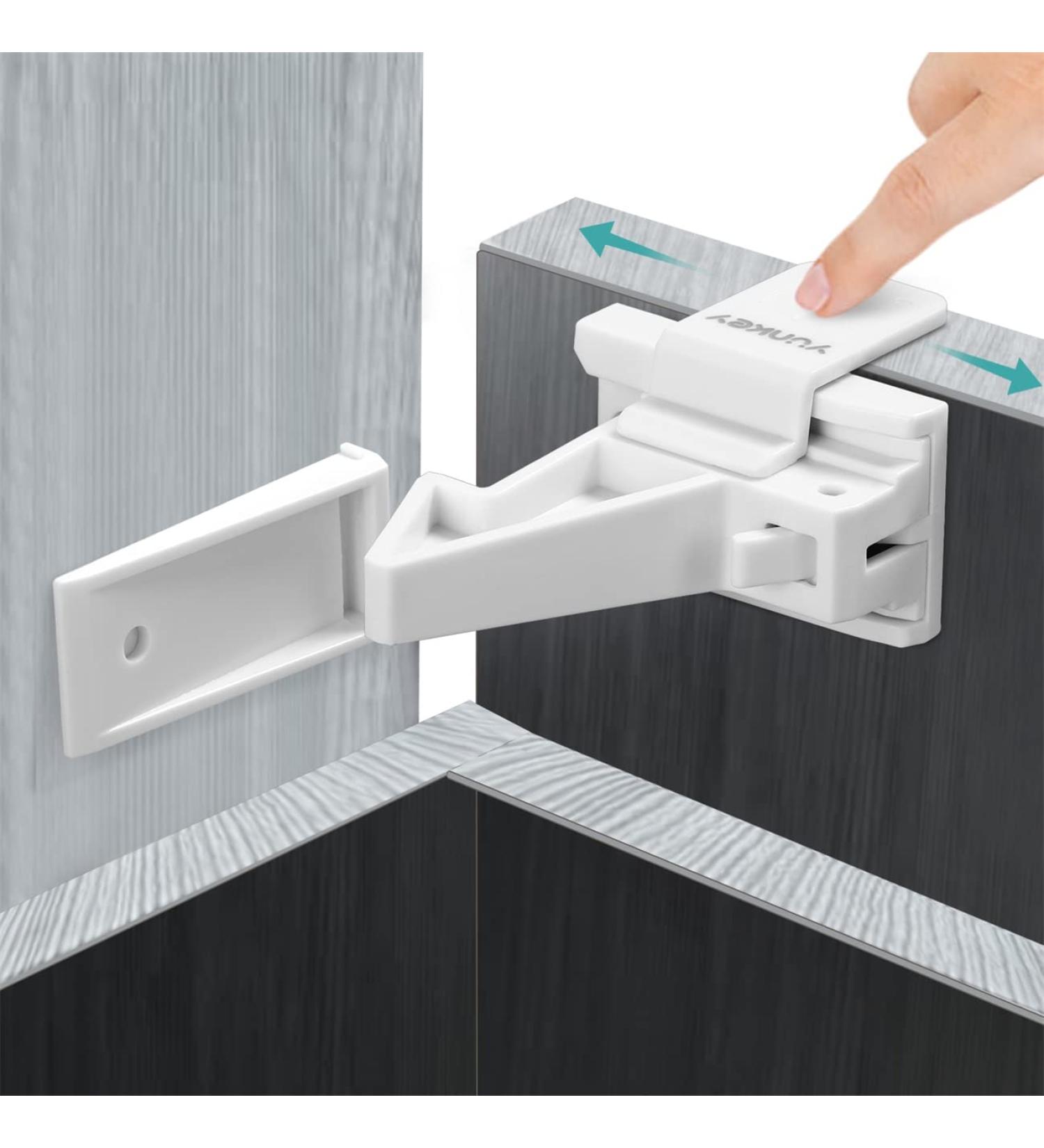 Baby Proofing Drawer Locks  12Pcs Child Safety Locks  Slider Unlock Drawers Locks-Adhesive Or Drilling Installation - Buy Online on GoSupps.com