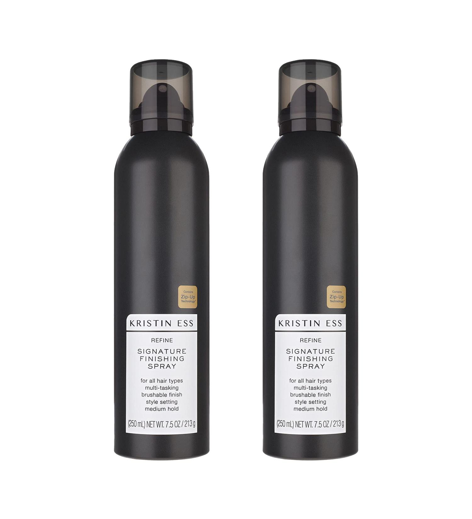 Kristin Ess Hair Refine Signature Finishing Hairspray for Hair Styling - Flexible Hold Brushable Texture Style Support for Straight Textured Wavy or Curly hair Vegan 7.5 oz (Pack of 2) 7.5 Ounce (Pack of 2) - Buy Online on GoSupps.com