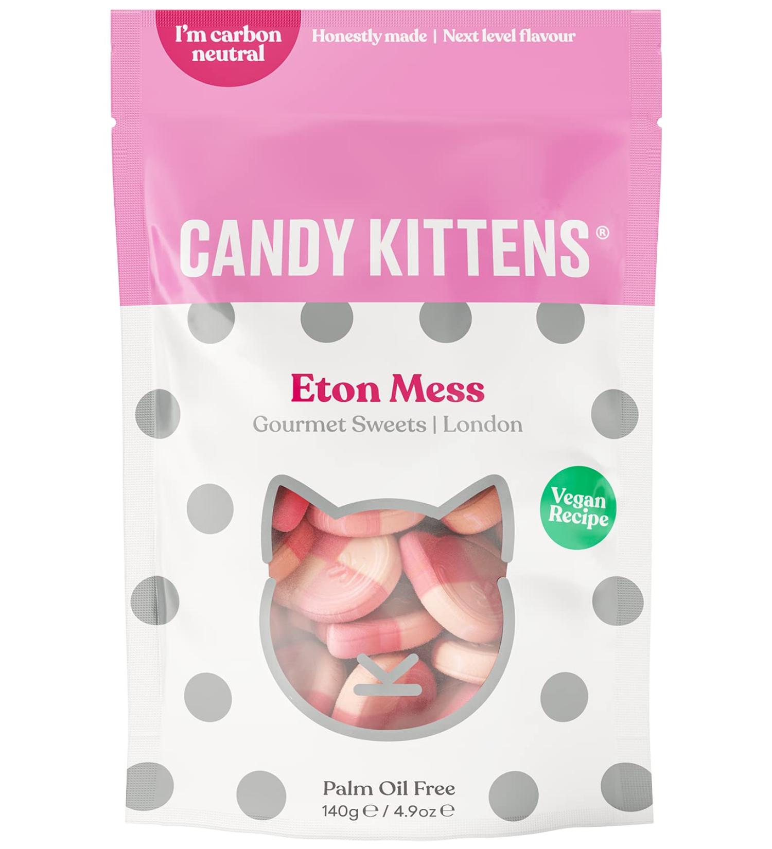Candy Kittens ETON MESS Vegan Candy (140g Bag) Vegan Chews - Naturally Flavored with Strawberry Juice Perfect Vegan Gifts for Candy Lovers - Buy Online on GoSupps.com
