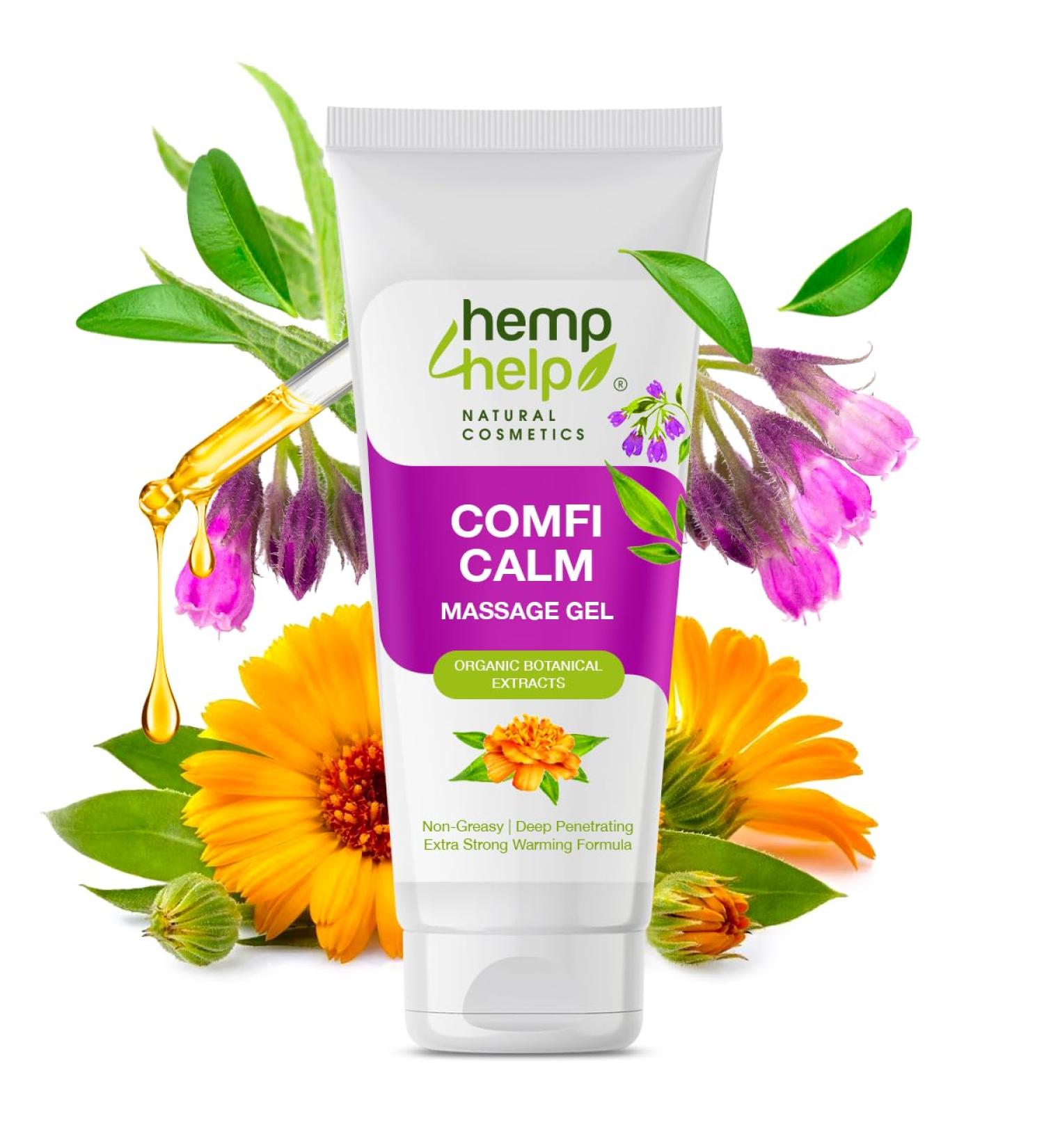 Natural Comfrey & Calendula Massage Gel - Quick Joint Pain Relief Bone & Skin Repair Vegan Eco-Friendly One Sold One Tree Planted - Buy Online on GoSupps.com