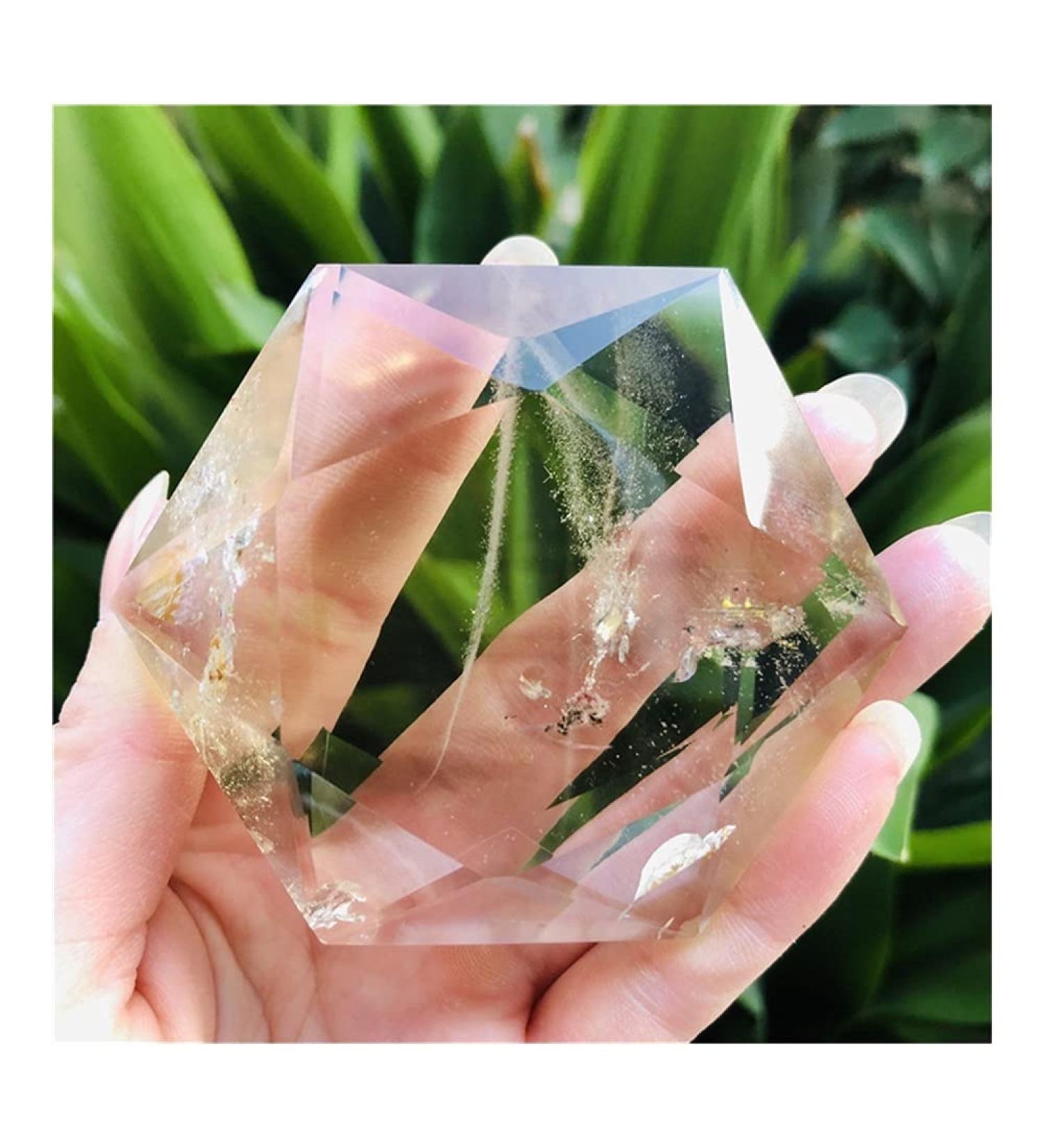 Gift for Family 60mm Natural Clear Quartz Crystal Carved Star of David Transparent Crystal Spiritual Reiki Lucky Stone Raw Stones and Minerals Stone Mineral Specimen