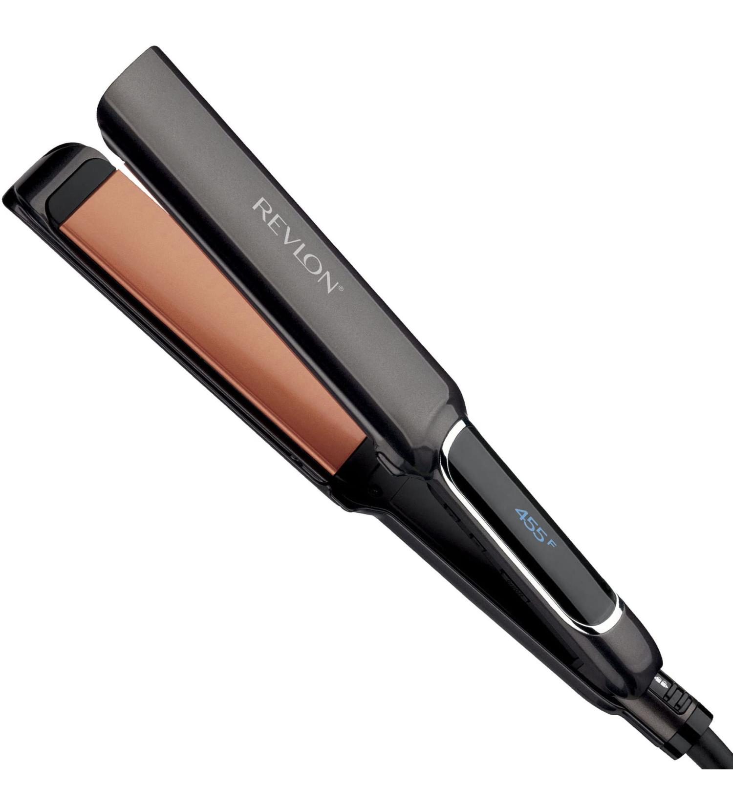 Revlon Copper Smooth Hair Flat Iron | Frizz Control | XL 1-1/2 in | Fast & Shiny Styles | Black 1.5 Inch - Buy Online on GoSupps.com