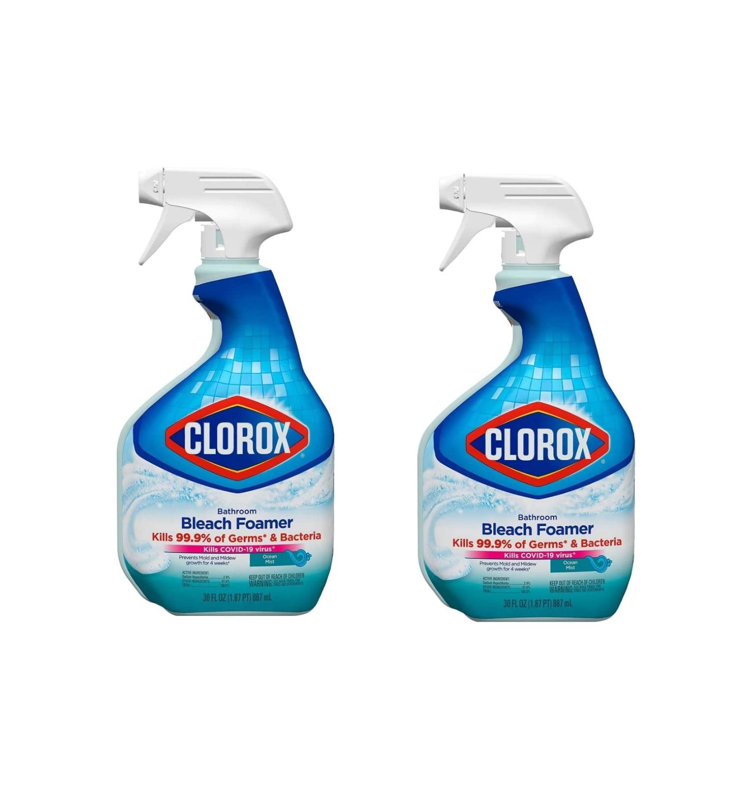 Clorox Bleach Foamer Bathroom Cleaner 30 oz - Pack of 2 - Buy Online on GoSupps.com