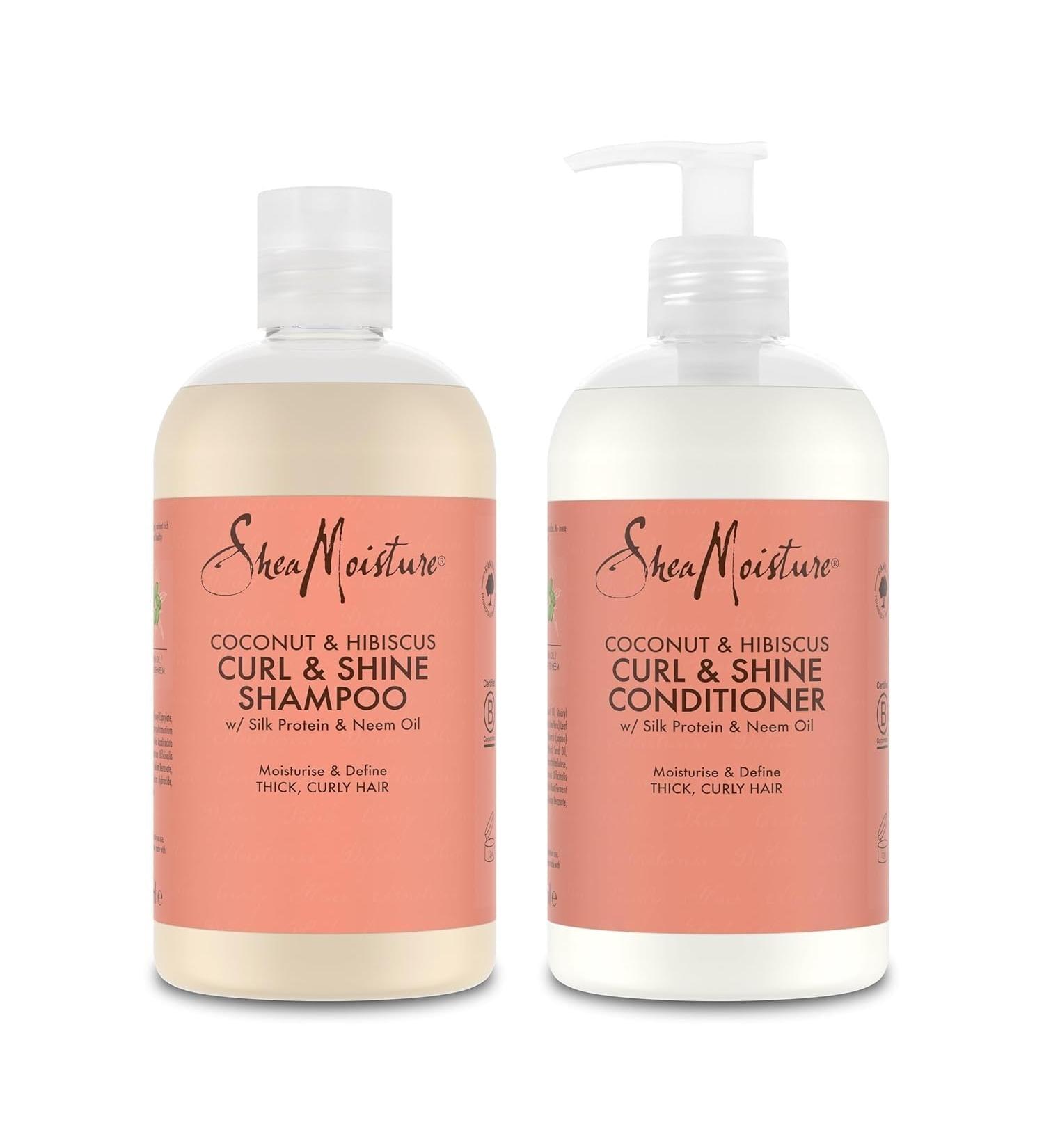 Unilever SheaMoisture Shampoo and Conditioner for thick curly hair Coconut & Hibiscus Shampoo 1x 384 ml Conditioner 1x 384 ml 2 pieces - Buy Online on GoSupps.com